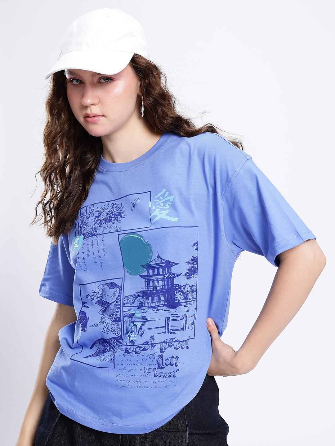 Buy glitchez Graphic Printed Oversized T-shirt - Tshirts for Women