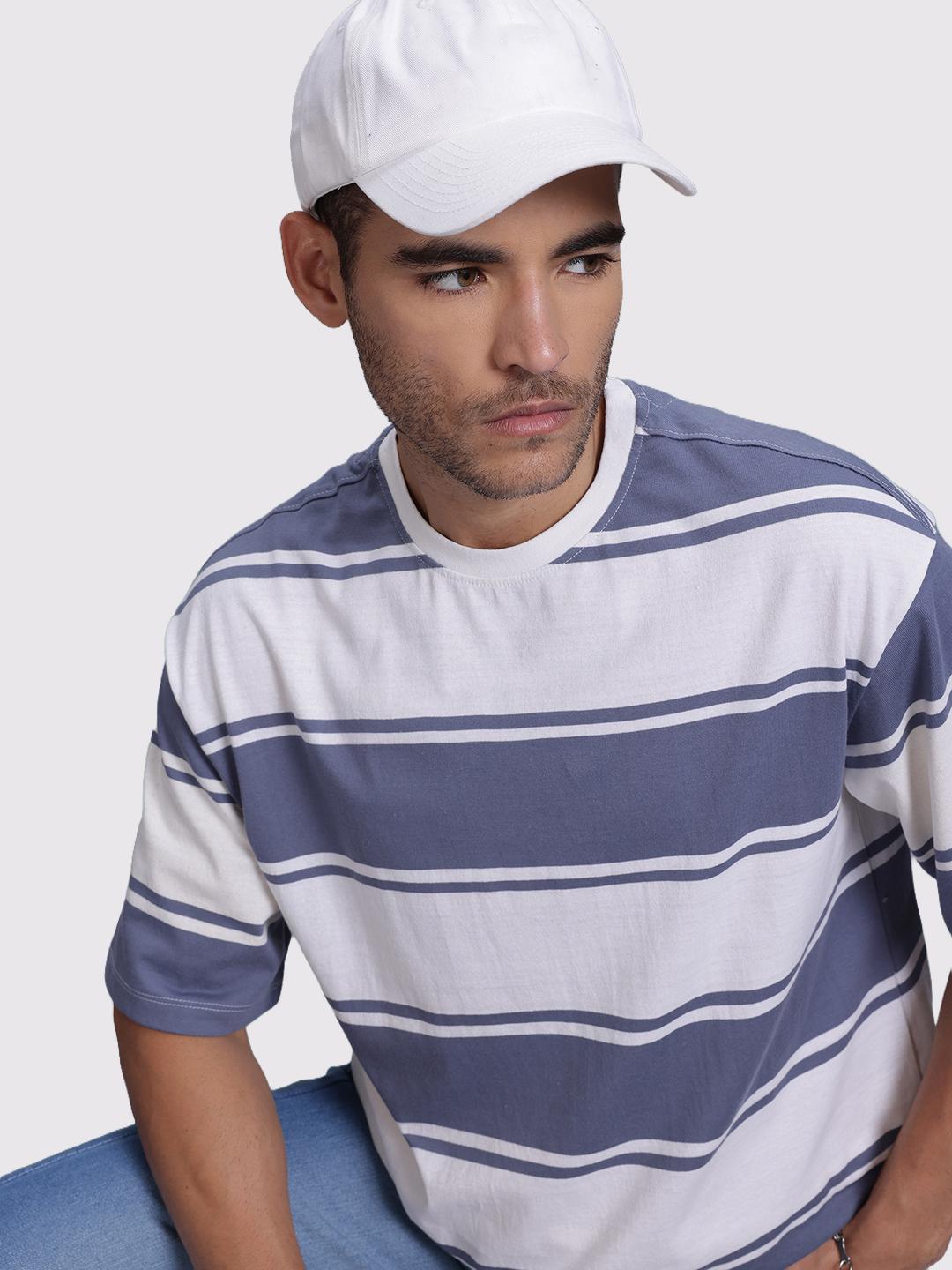The Roadster Life Co. Striped Relaxed Fit T-shirt