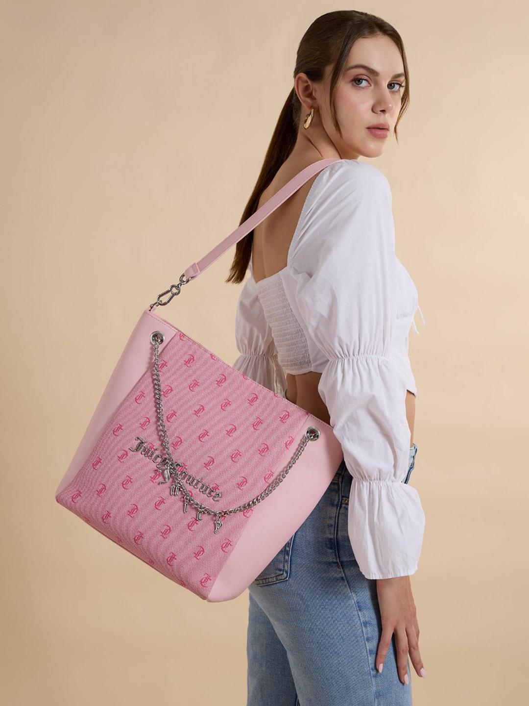 Juicy Couture ピンク マザーズバッグ　美品 Buy Juicy Couture Pink Solid Pu Handbag with Detachable Pouch and