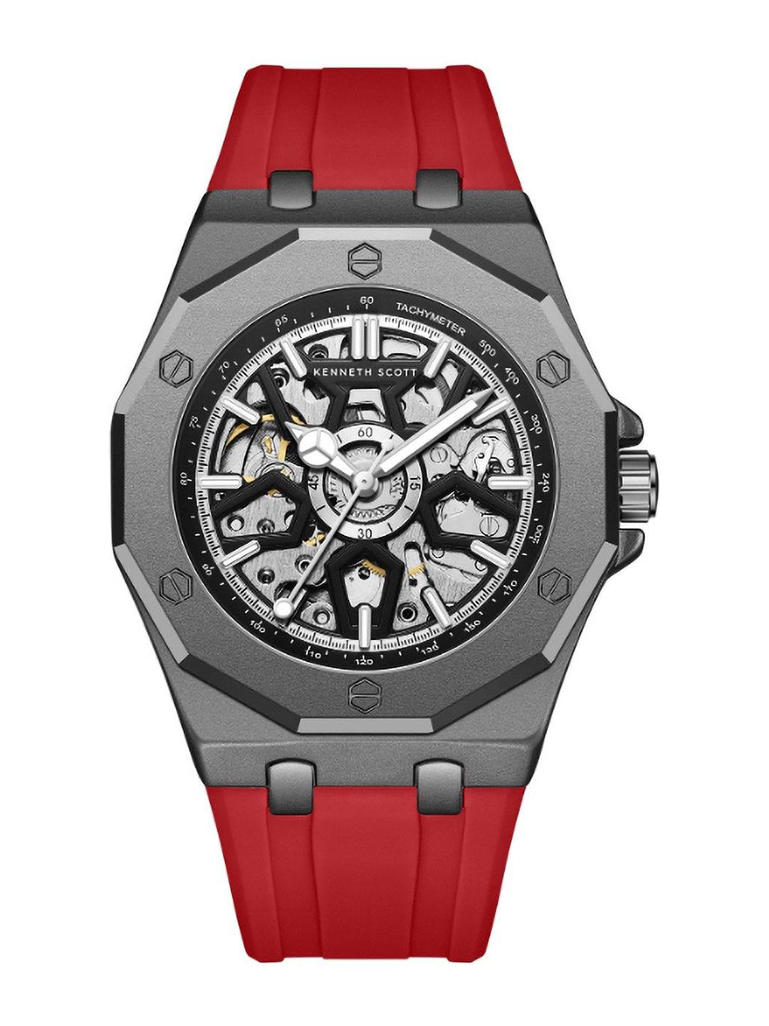 Buy KENNETH SCOTT Men Dial & Textured Straps Analogue Automatic