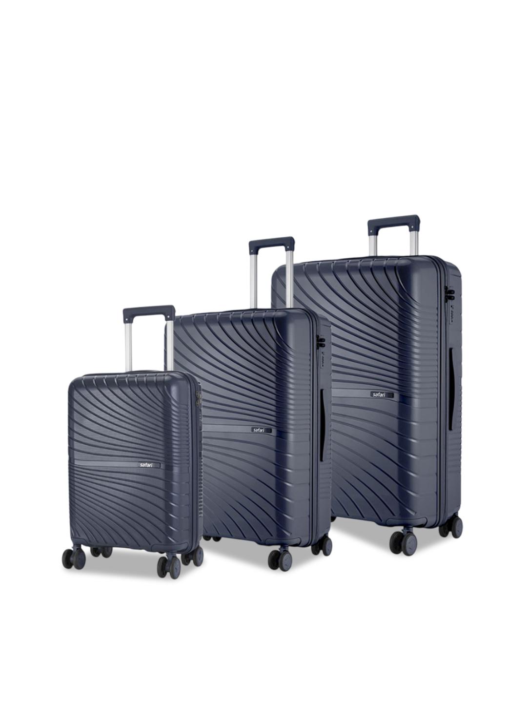 Buy Safari Set Of 3 Atlantis Textured Hard-Sided Trolley Suitcases