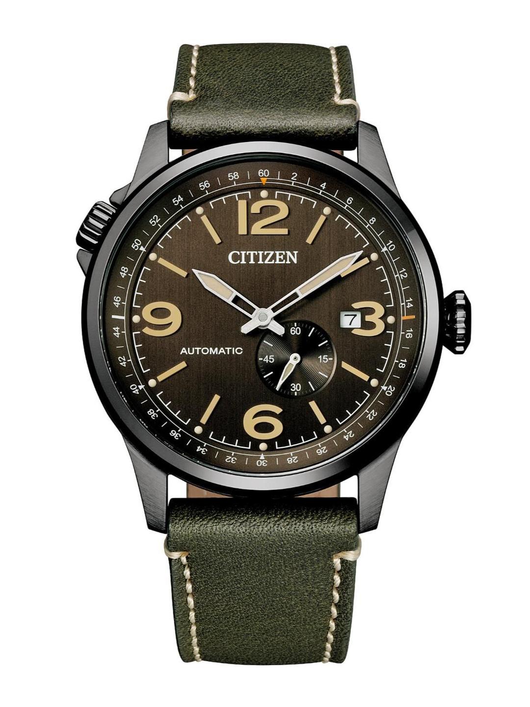 Buy Citizen Men Brass Dial & Leather Straps Analogue Watch NJ0147