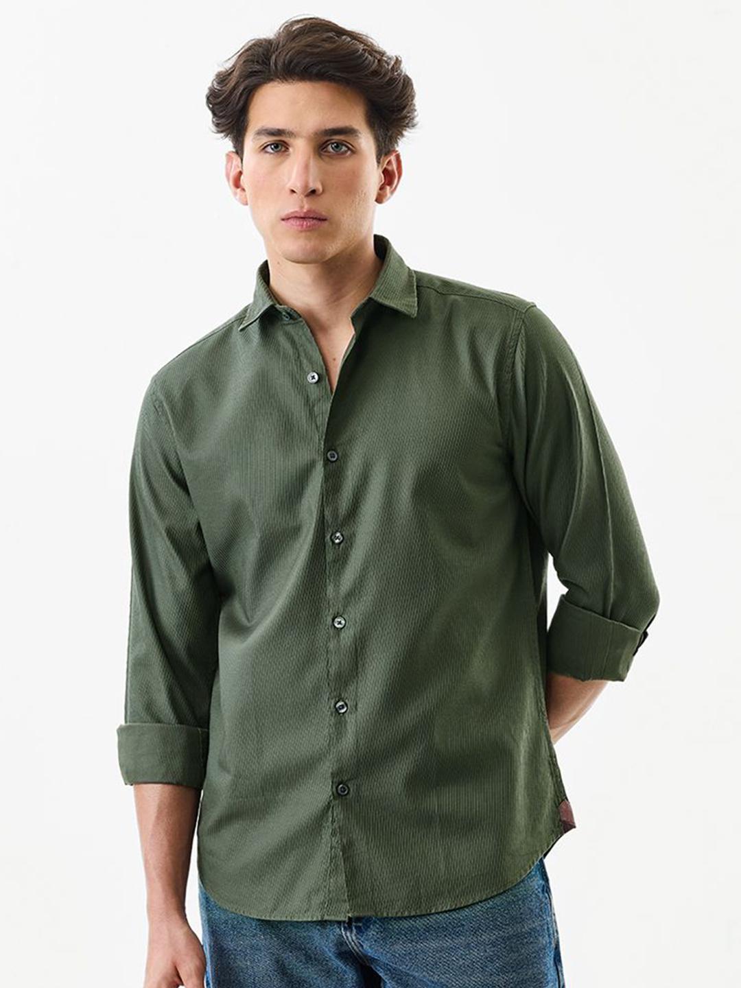 Snitch Textured Slim Fit Cotton Shirt