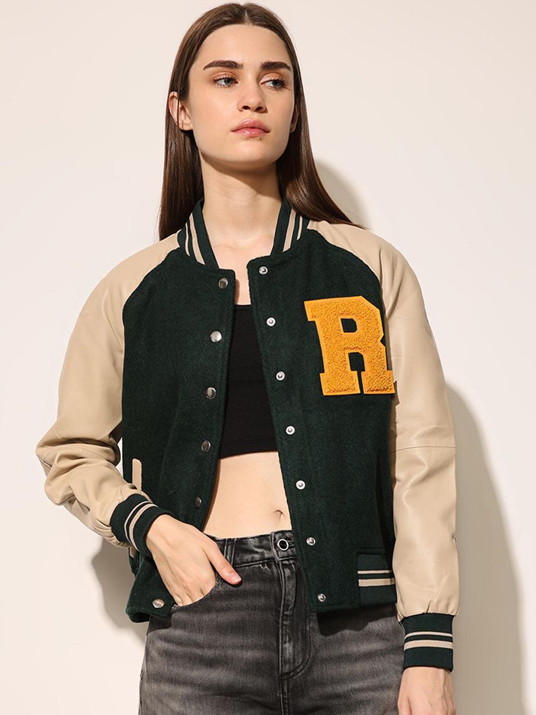 Buy ONLY Fleece Varsity Jacket With Embroidered - Jackets for