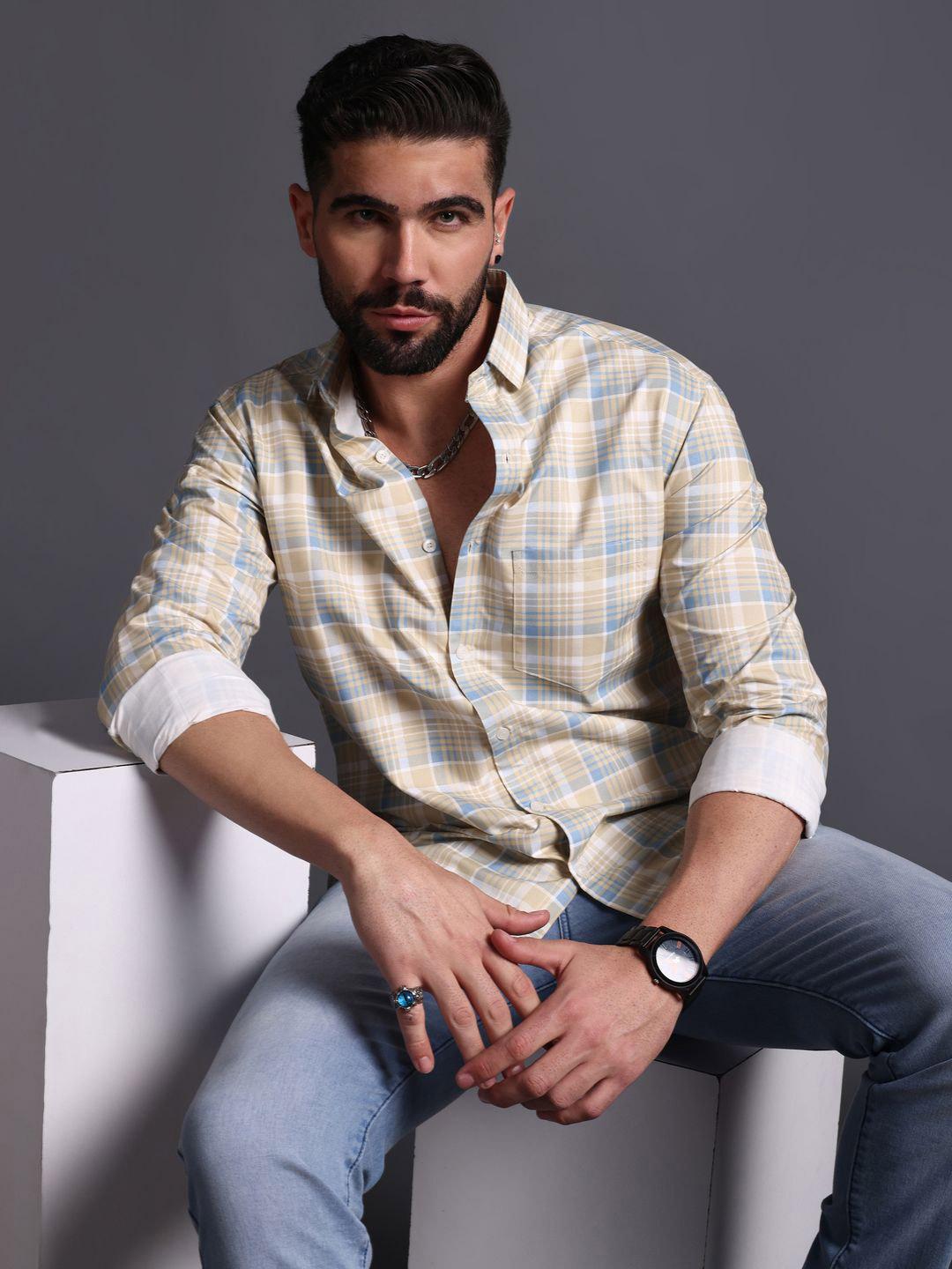 Mast & Harbour Men Standard Checked Shirt - Image 1