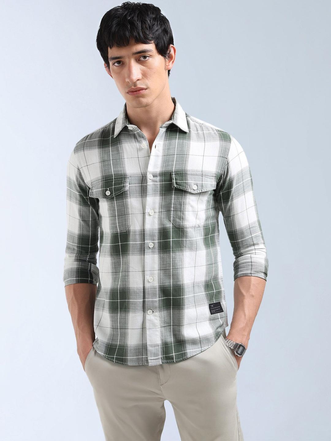 Flying Machine Men Slim Fit Checked Shirt - Image 1