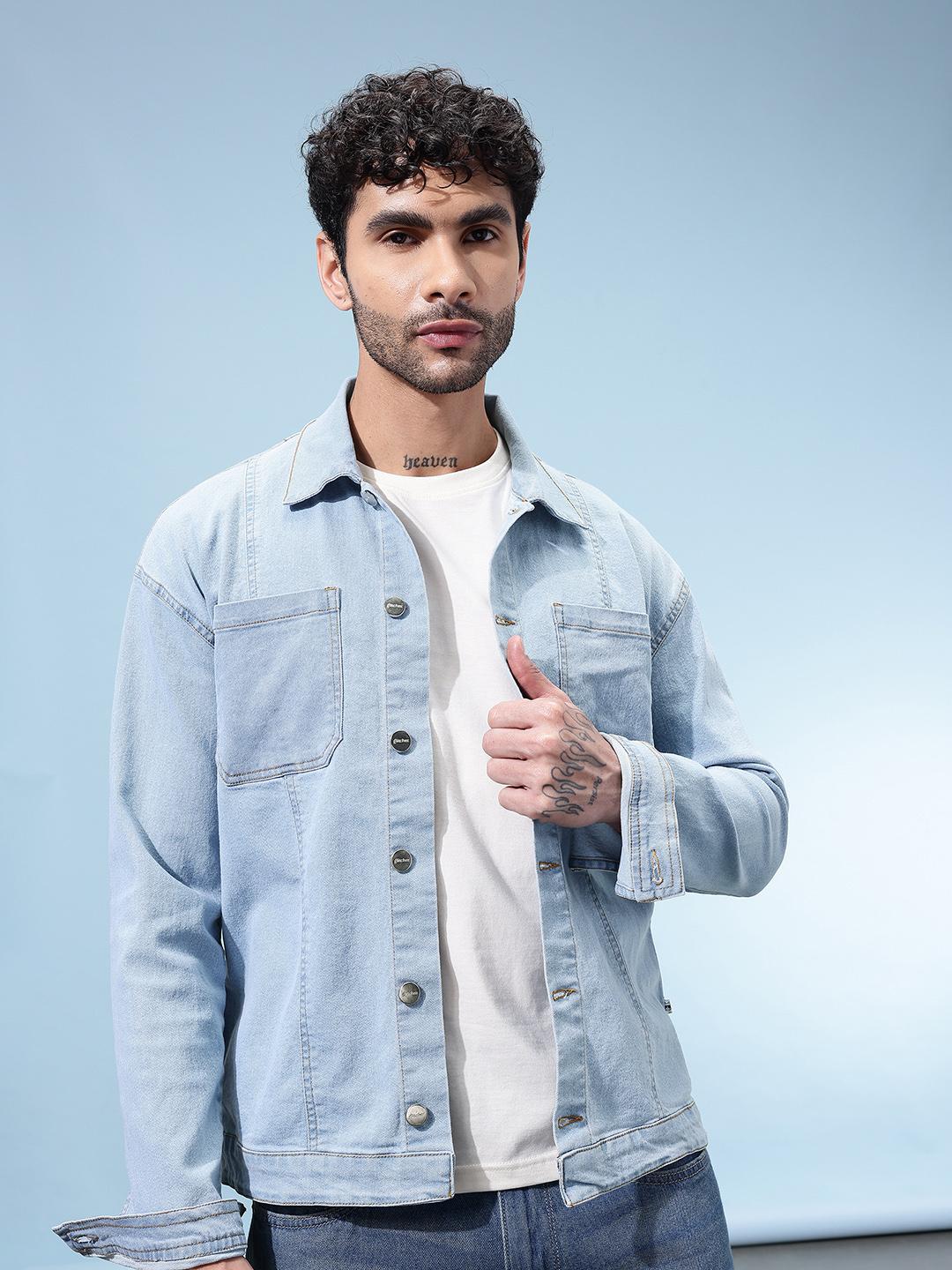 Buy glitchez Denim Jacket with Chest Pockets - Jackets for Men