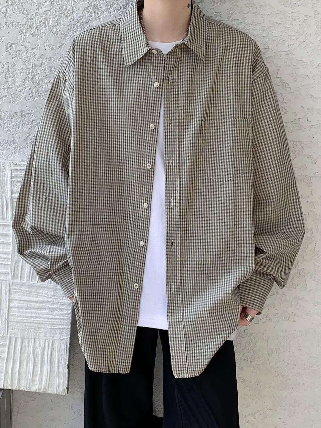 StyleCast x Revolte Men Oversized Micro Checks Shirt - Image 1