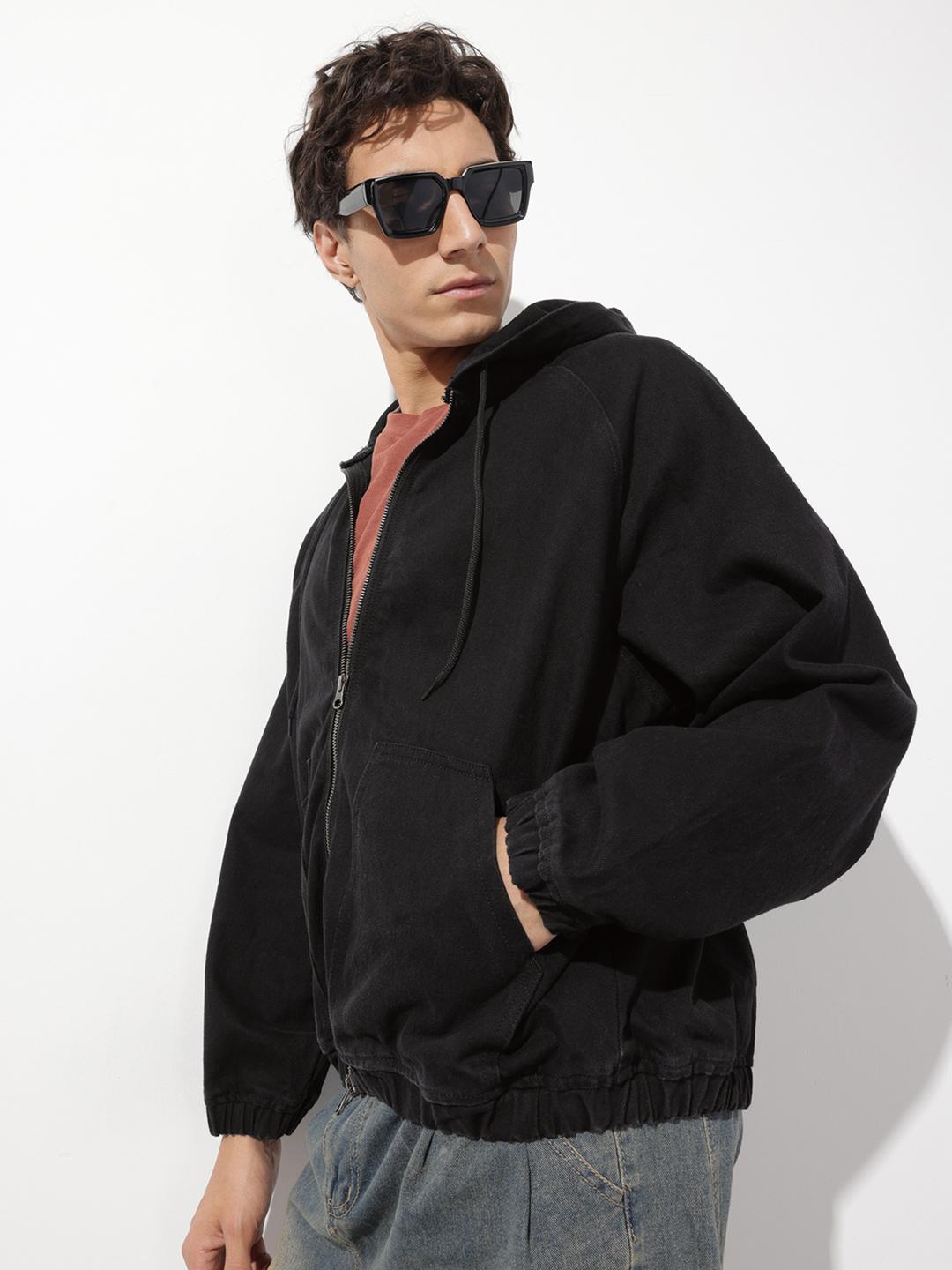 Roadster Life Co. Hooded Pure Cotton Denim Jacket Blue - Image 1