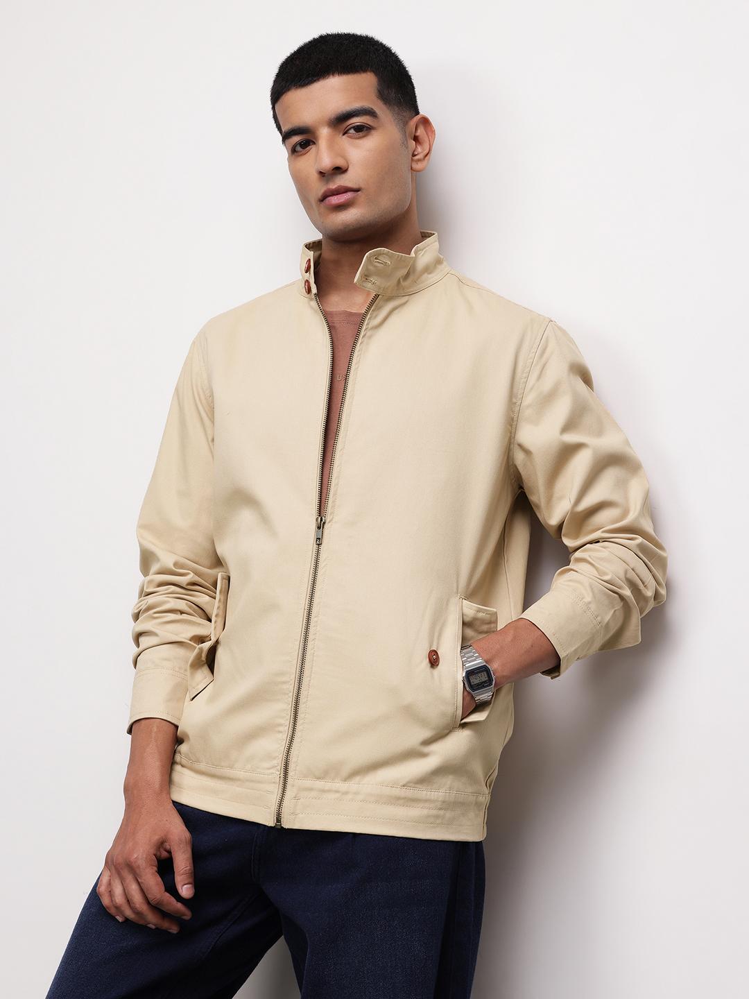ether Mock Collar Pure Cotton Tailored Jacket - Image 1