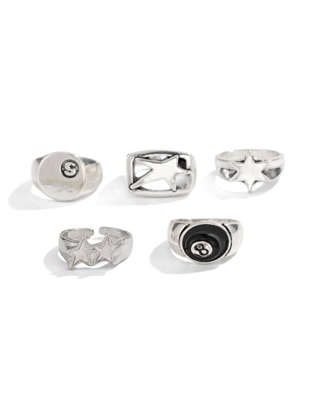StyleCast x Revolte 5-Pack Silver-Plated Rings Pack of 5