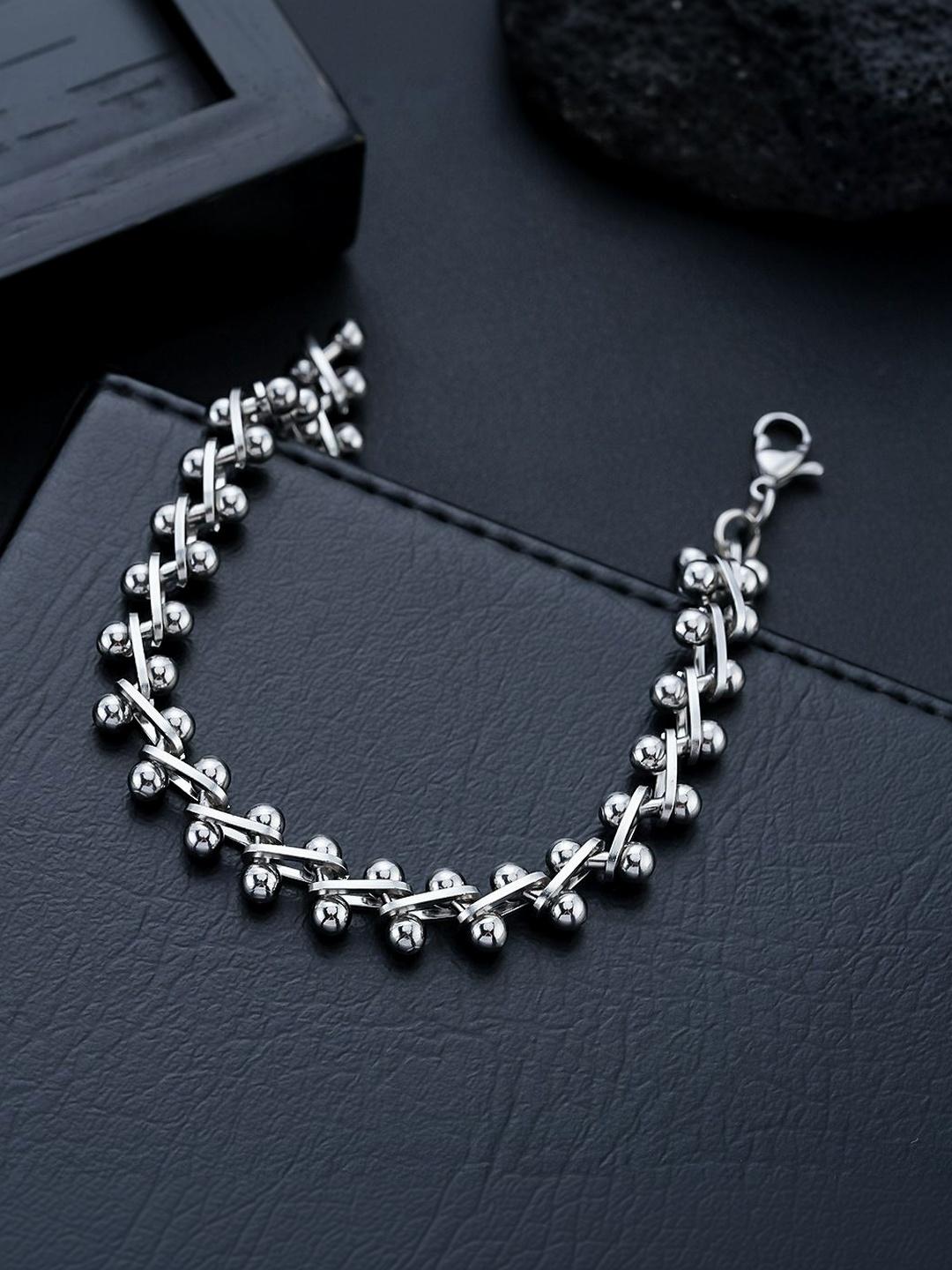 Buy StyleCast x Revolte Men Handcrafted Silver-Plated Link