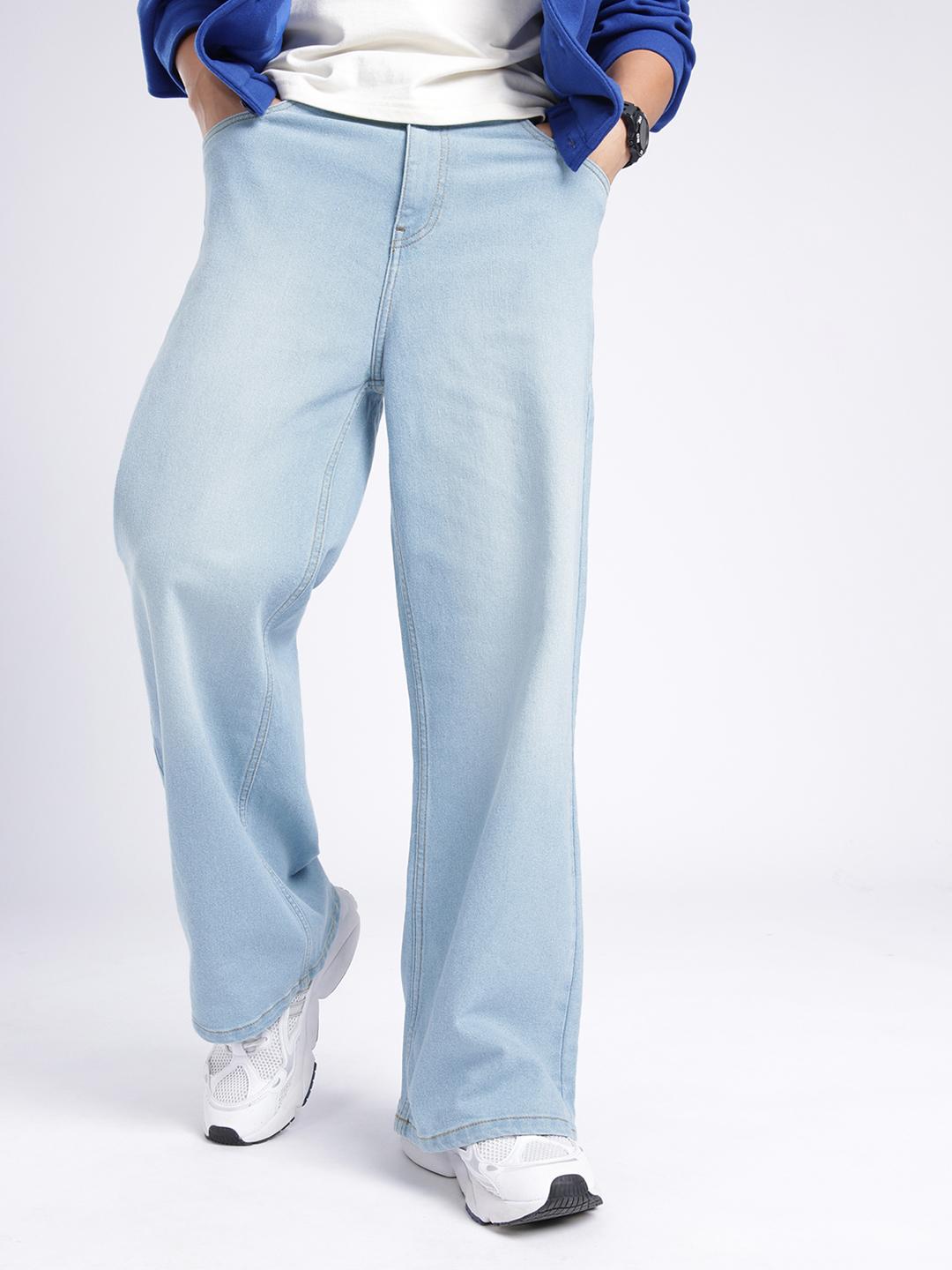 glitchez Men Bootcut Light Fade Stretchable Jeans