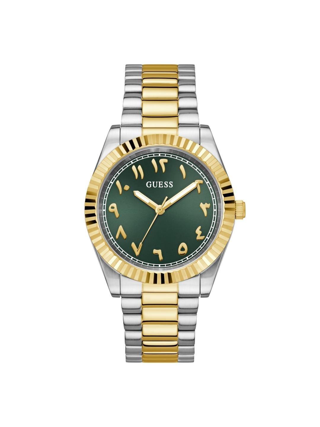 GUESS Men Brass Dial & Stainless Steel Bracelet Style Straps Analogue - Image 1