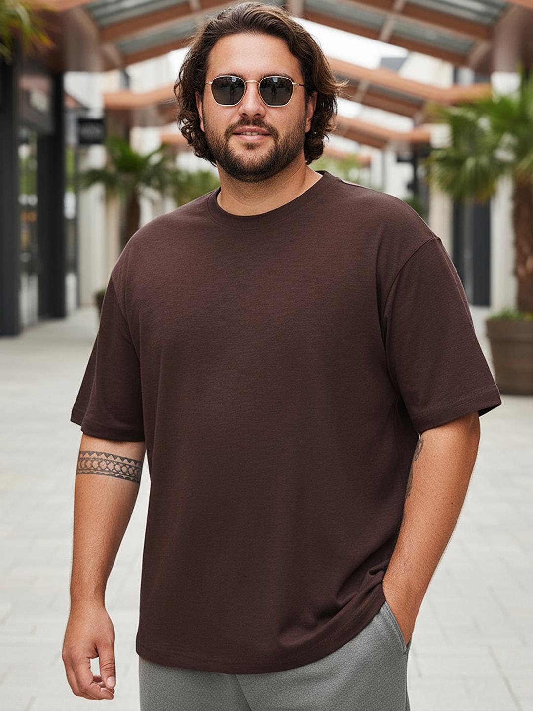 Bewakoof AIR Men 1.0 Brown Cotton T-Shirt - Image 1