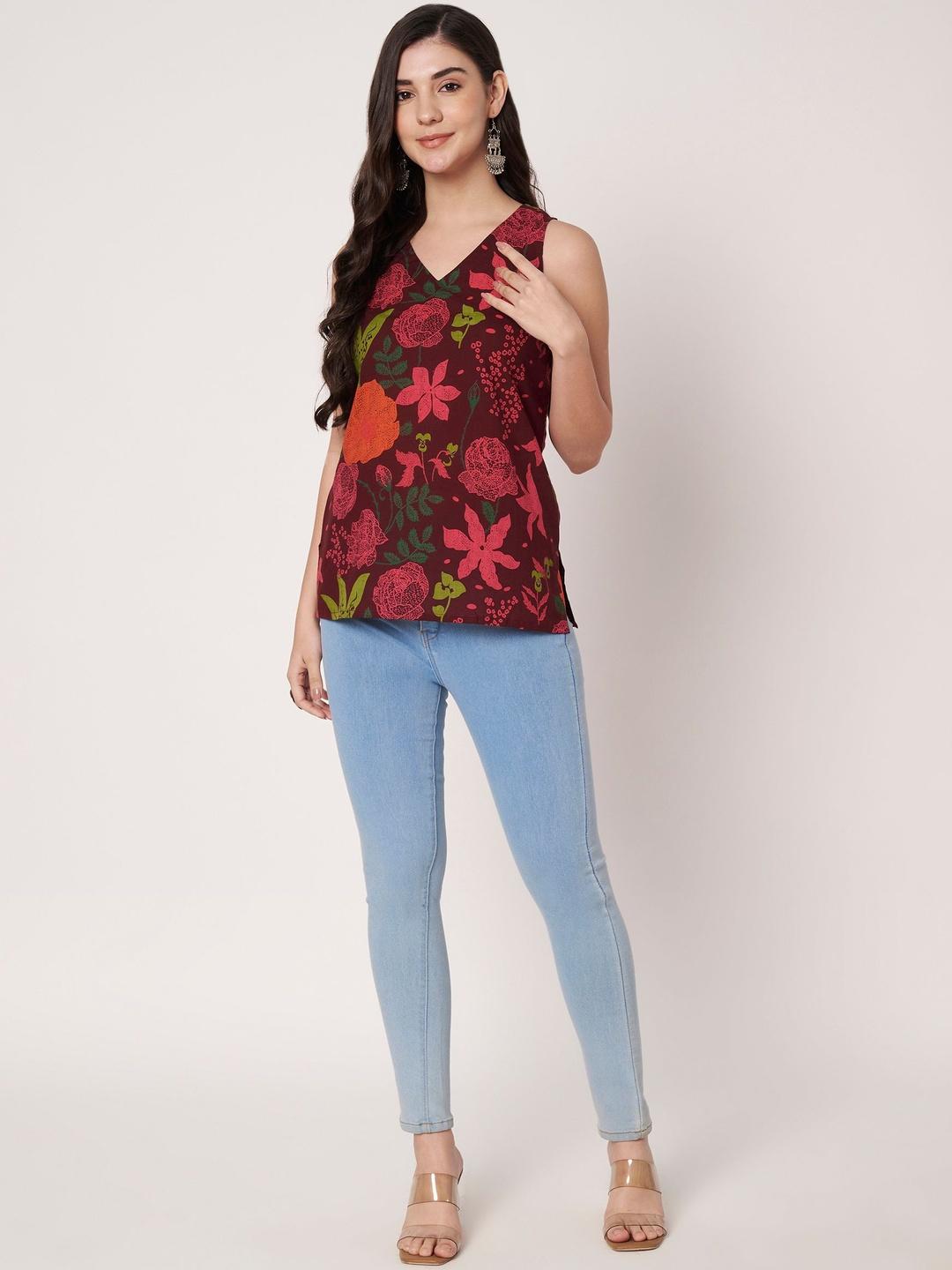 Buy SPARSA Floral Print Cotton Top - Tops for Women 38079188 | Myntra