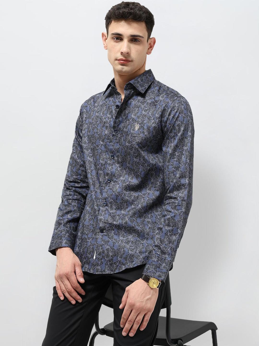 U.S. Polo Assn. Men Tailored Fit Floral Printed Casual Shirt - Image 1