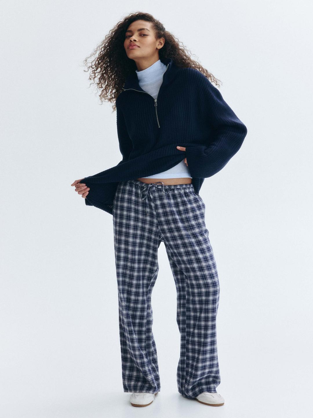 Buy H&M Women Checked Mid Rise Lounge Pants - Lounge Pants for Buy H&M Women Checked Mid Rise Lounge Pants - Lounge Pants for
