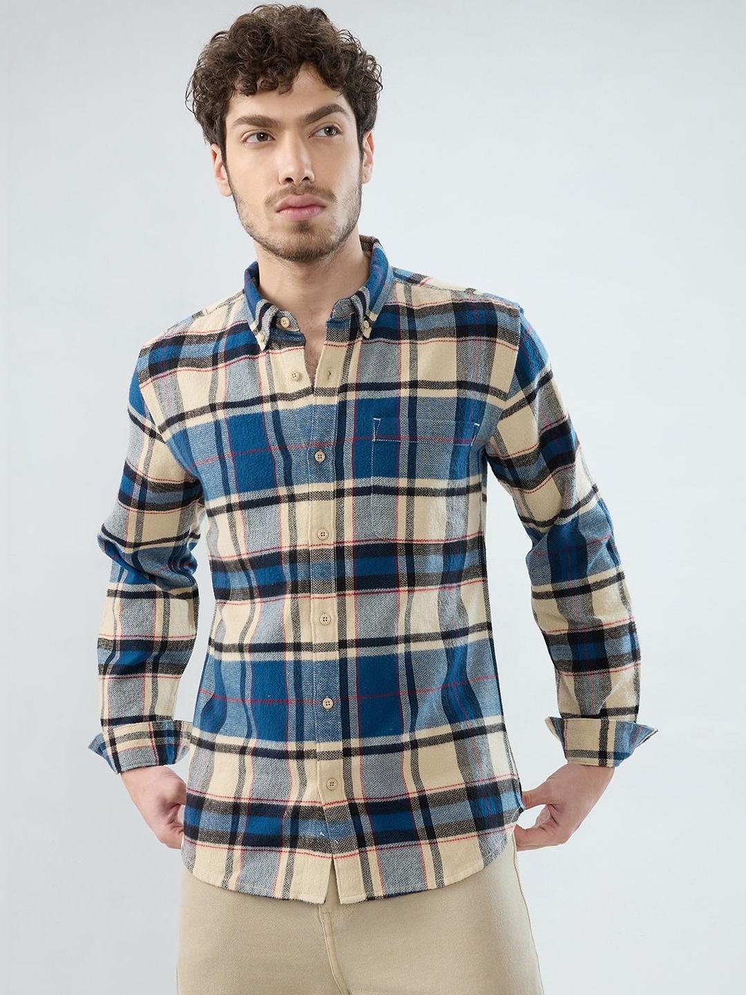 HERE&NOW Men Slim Fit Tartan Checks Shirt - Image 1