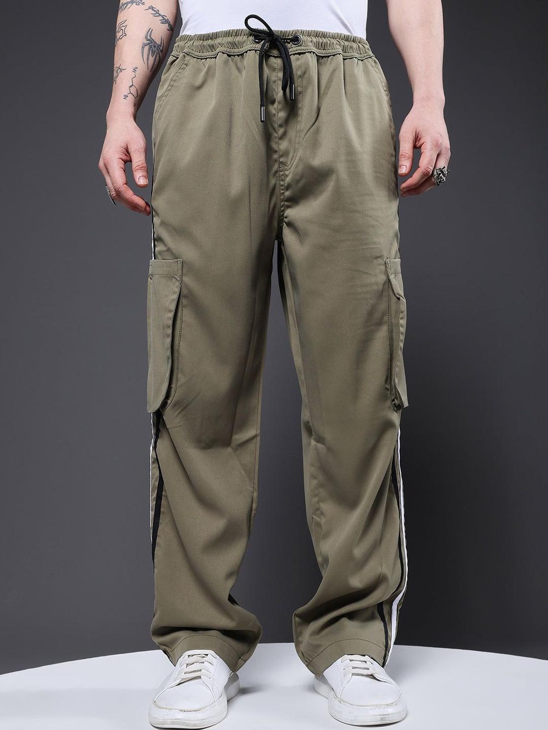 Buy PRONK Men Mid-Rise Cargo Track Pants - Track Pants for Men
