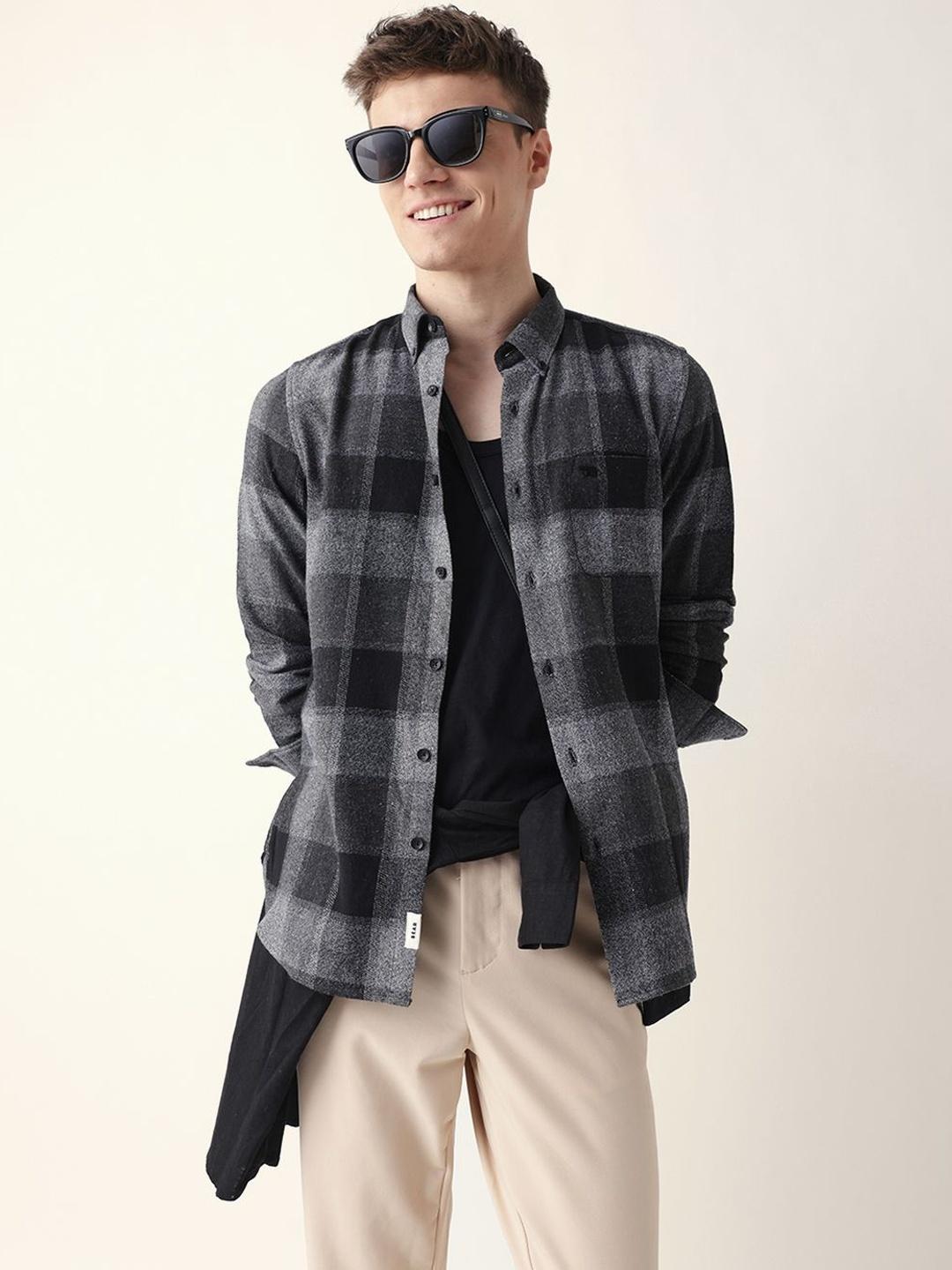 THE BEAR HOUSE Men Slim Fit Checked Shirt - Image 1