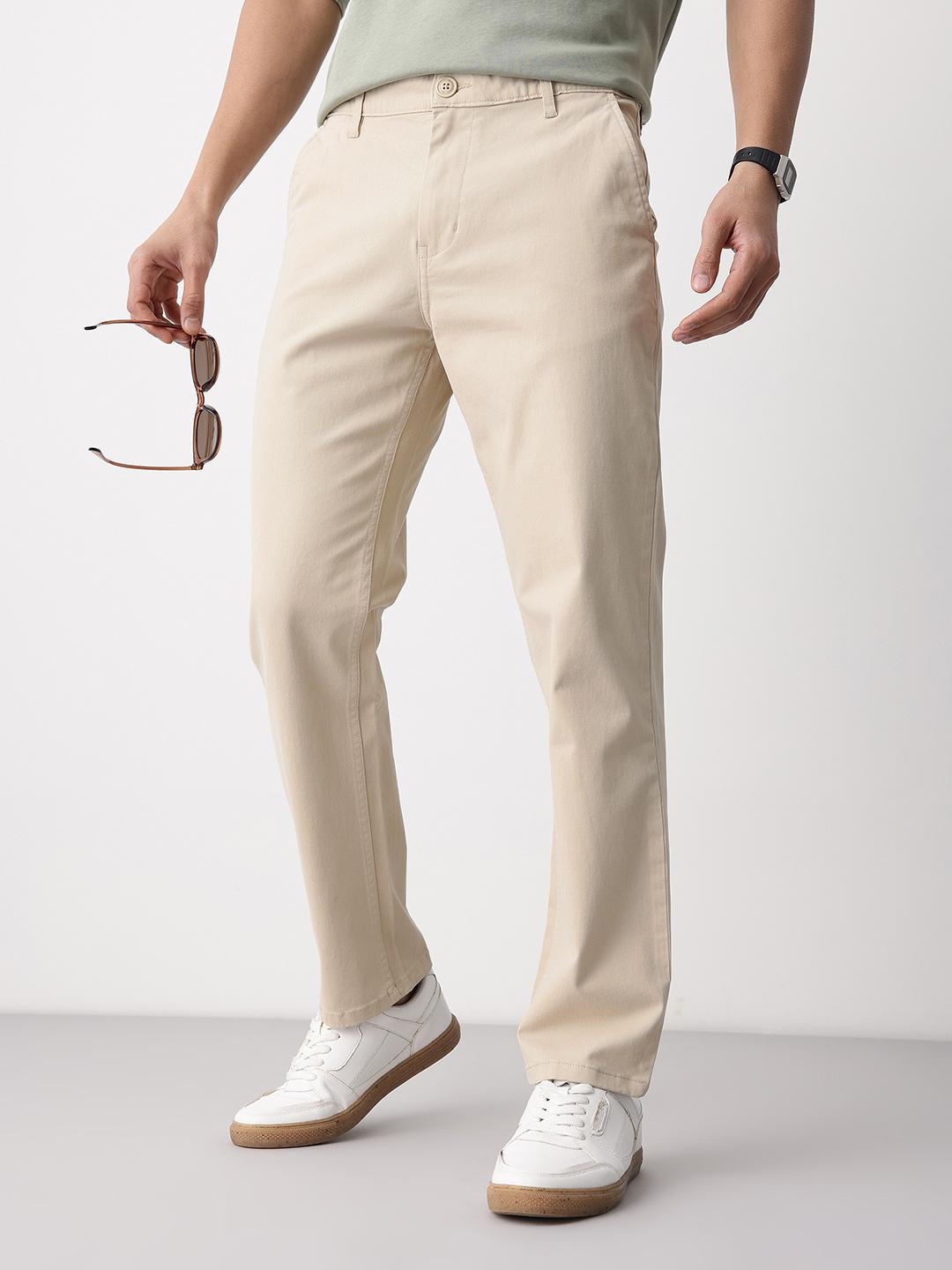 Mast & Harbour Men Flat-Front Casual Trousers - Image 1