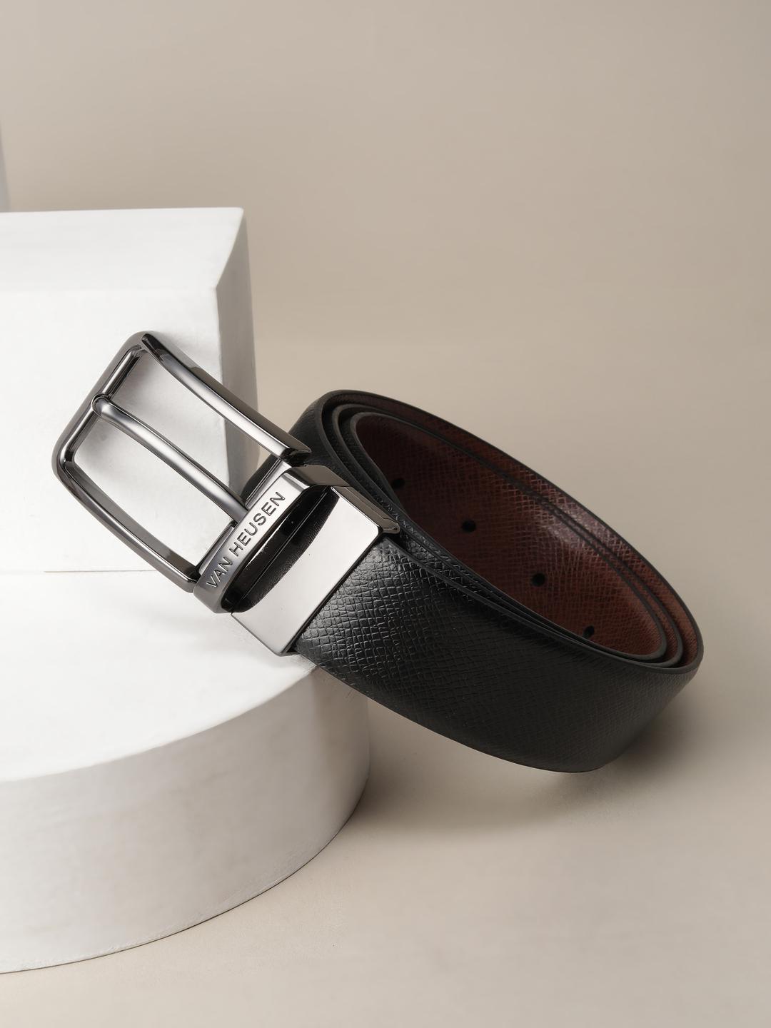 Van Heusen Men Textured Leather Reversible Formal Belt - Image 1