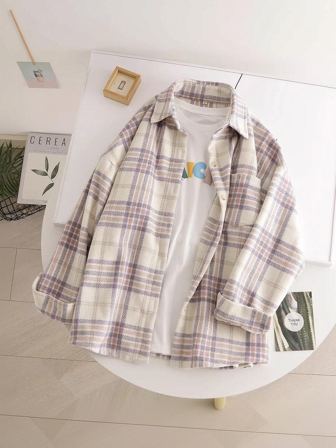 Miss Mosa By Akanksha Tansy Flannel Shirt Pink - Image 1