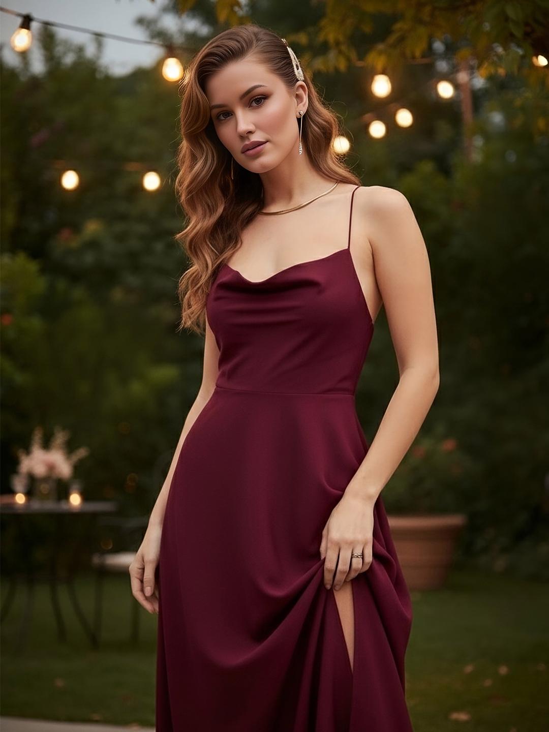 Berrylush Maroon Maxi Dress - Image 1