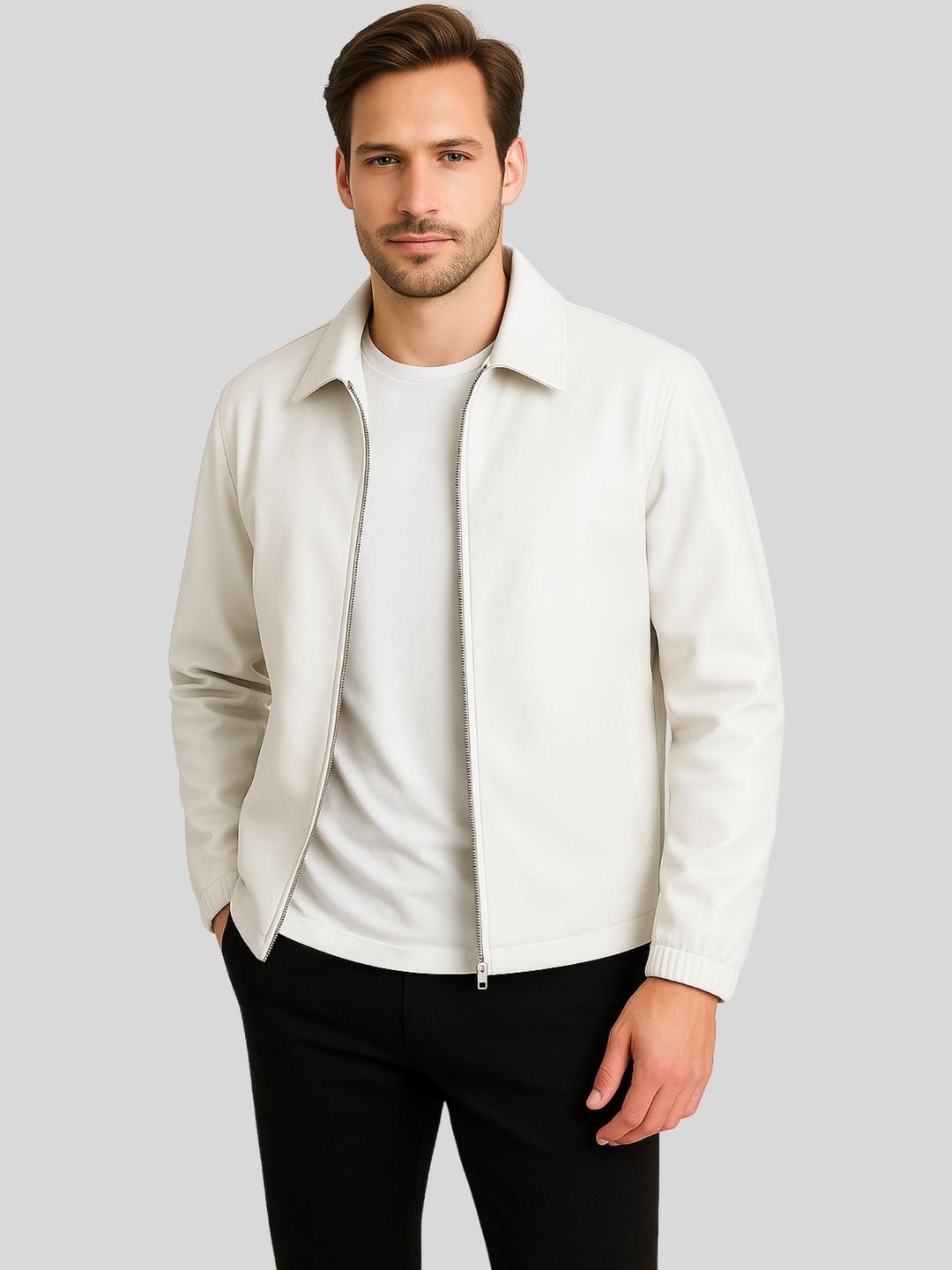 Raxedo Men Lightweight Biker Faux Leather Jacket - Image 1