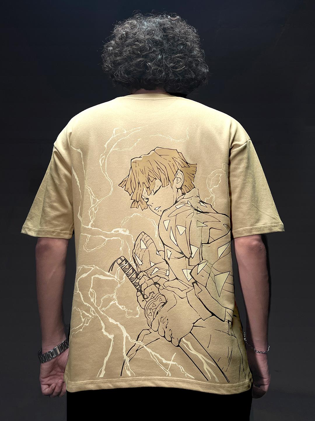 WHITE HUSK Men Zenitsu Demon Slayer T-Shirt - Image 1