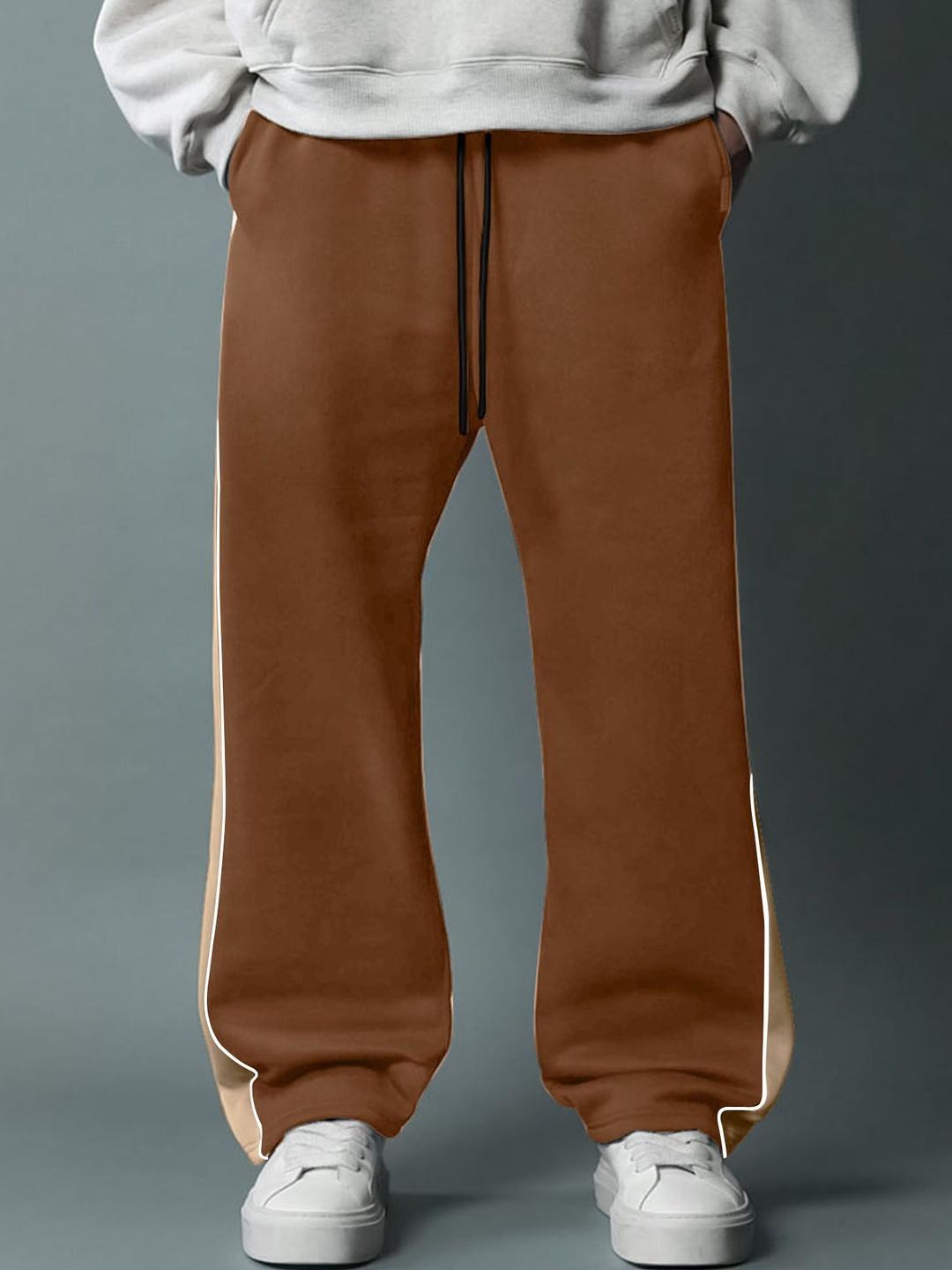 Buy JUMPCUTS Men Color-Blocked Baggy-Fit Track Pants - Track Pants