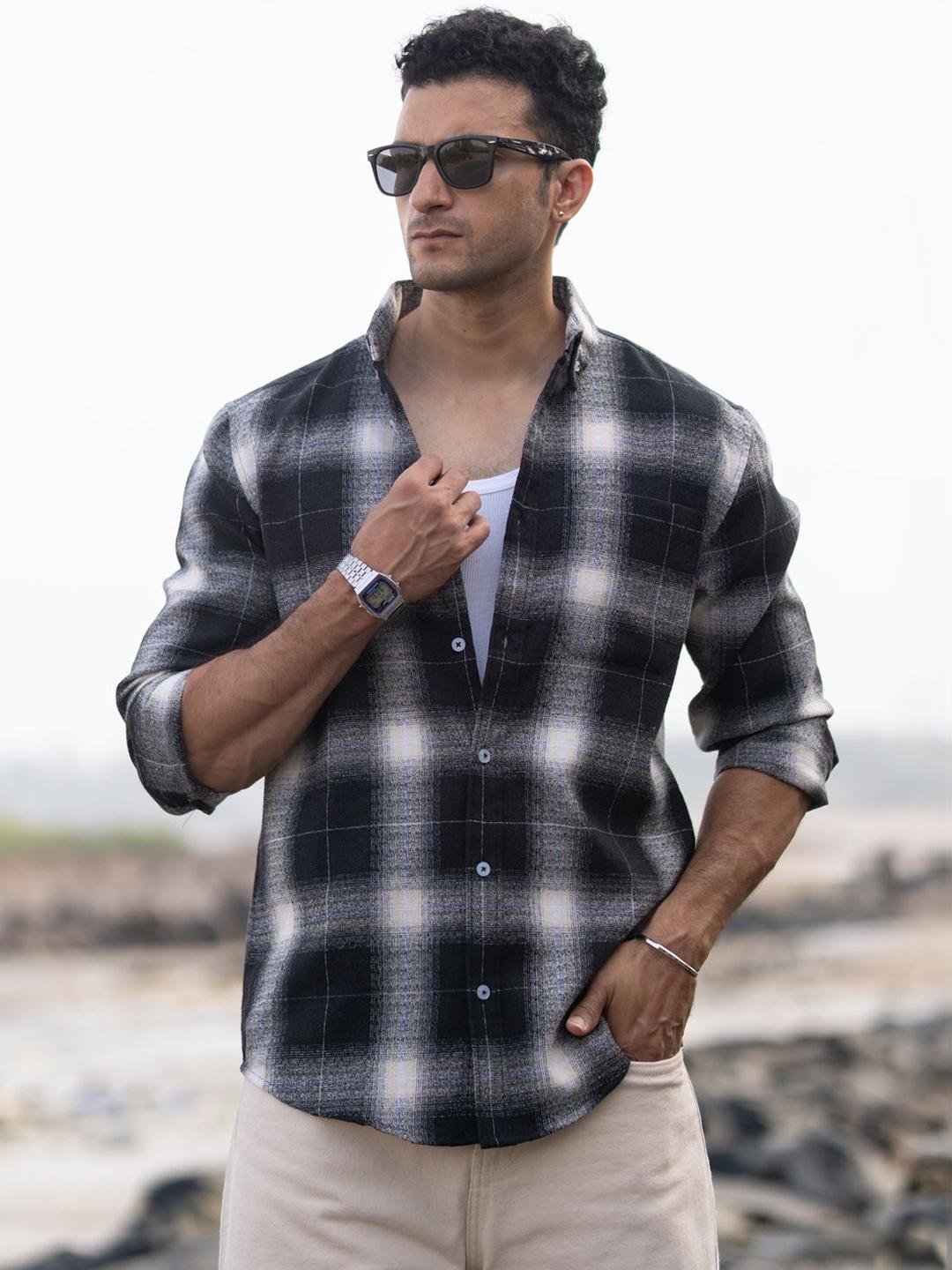 Powerlook Men Checked Casual Shirt - Image 1