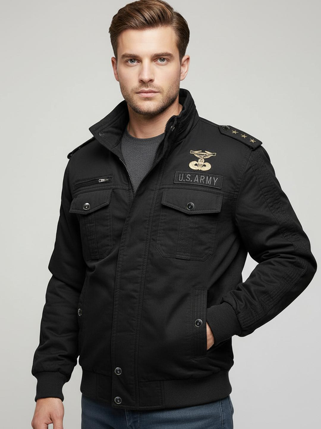 Buy L'monte Men Outdoor Bomber Jacket with Fur Lining - Jackets
