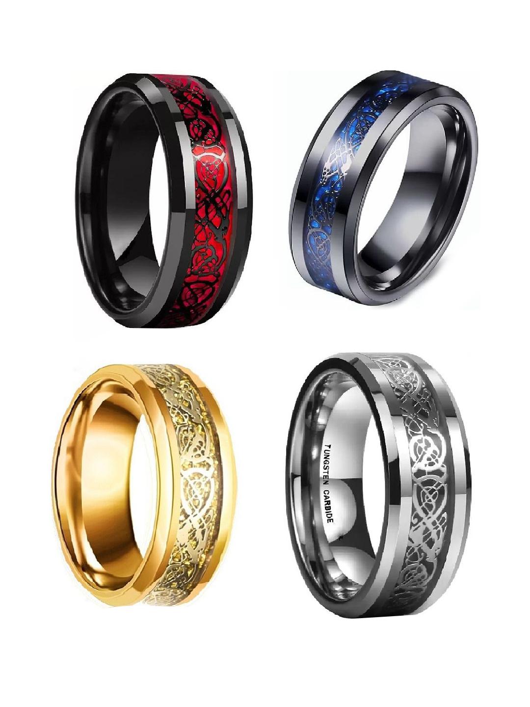 Iga collection Unisex Set Of 4 Stainless Steel Dragon Pack of 4 - Image 1