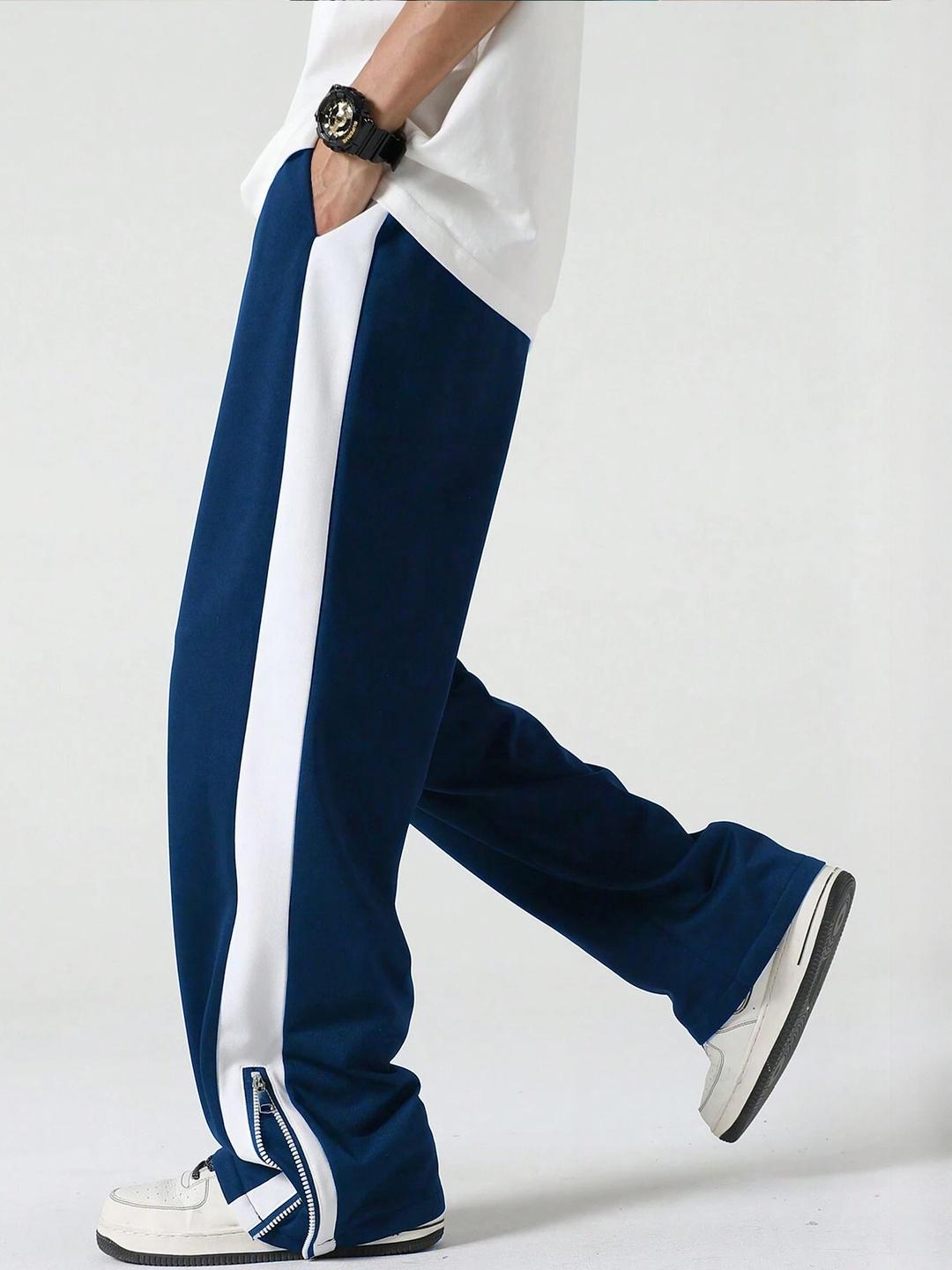 JUMPCUTS Men Mid Rise Baggy Fit Track Pants