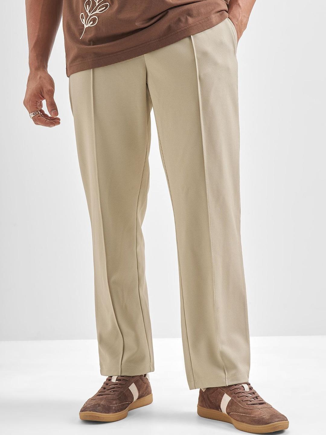 HIGHLANDER Men Mid-Rise Straight Fit Trousers - Image 1