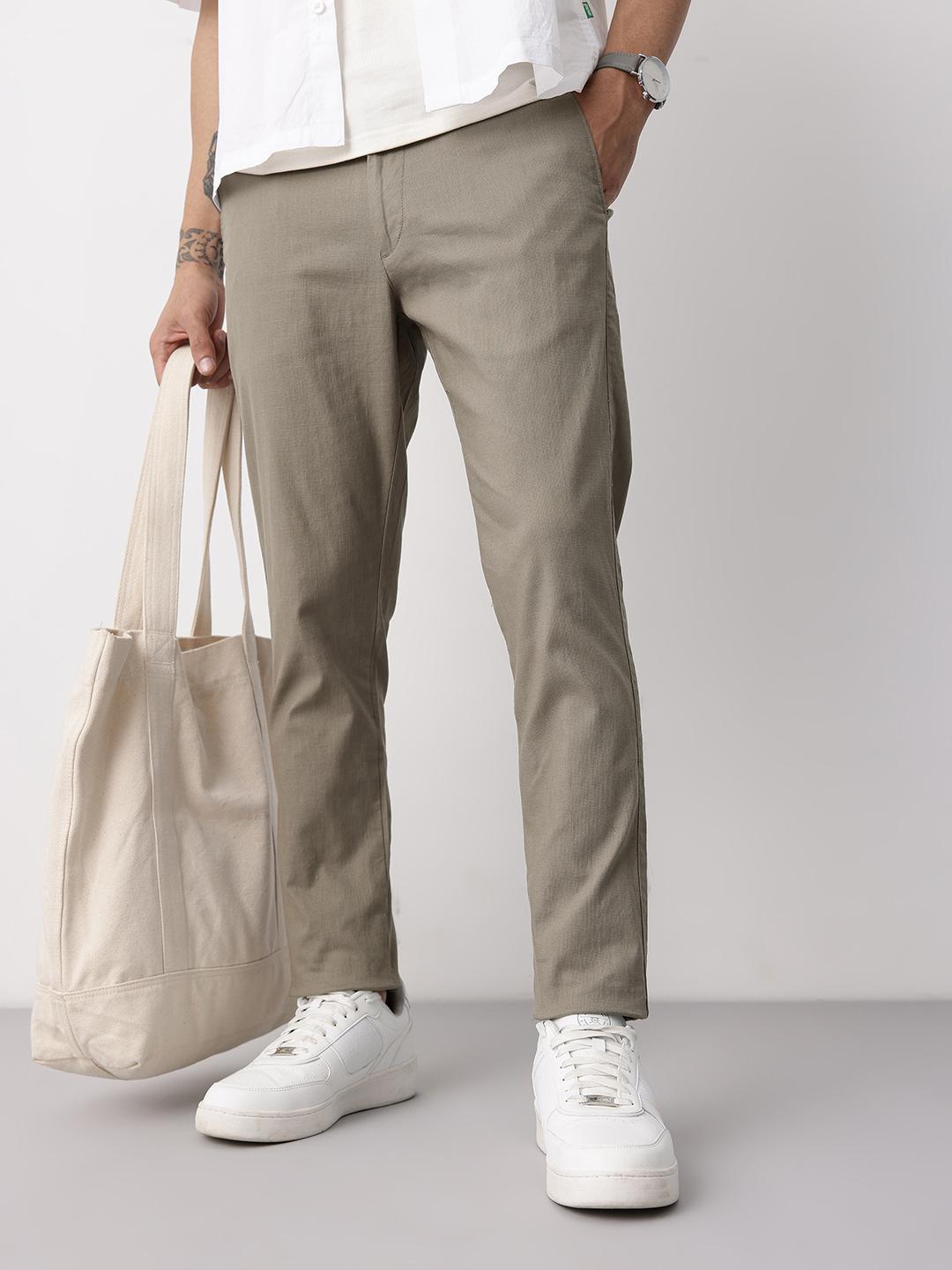 Mast & Harbour Men Cotton Linen Trousers