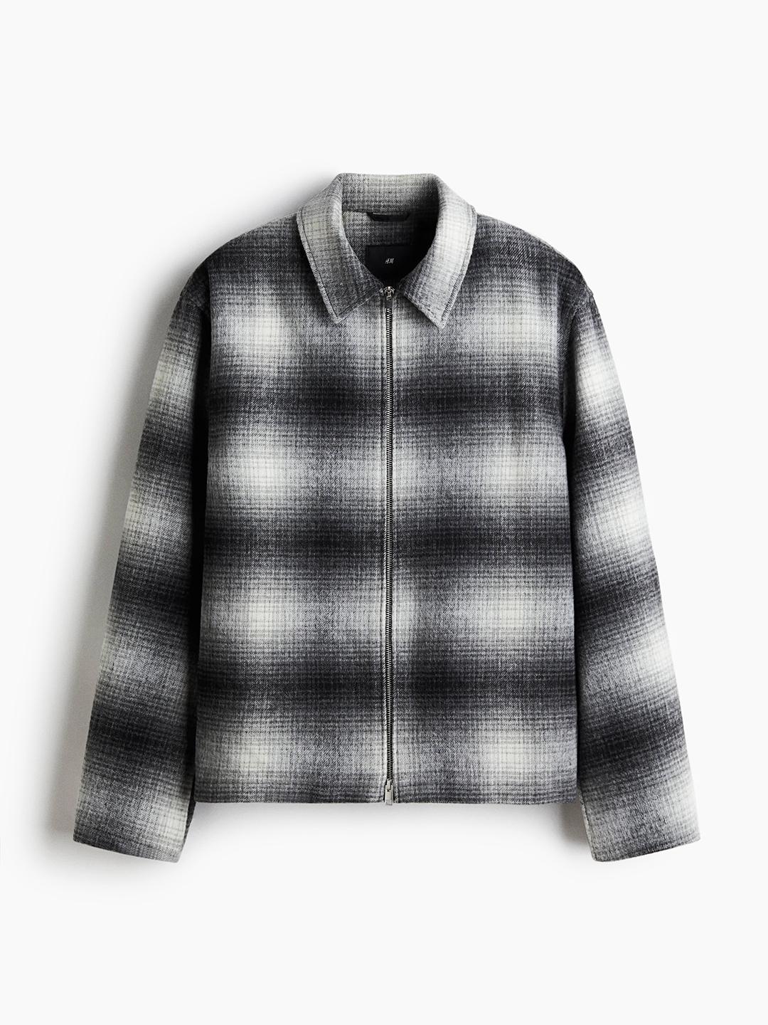 H&M Men Regular Fit Wool-Blend Overshirt