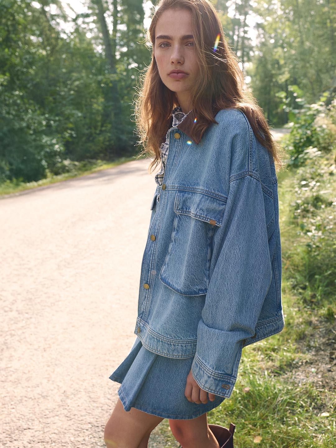 HYSオーバサイズDENIM JACKET Buy H&M Pure Cotton Oversized Denim Jacket - Jackets for Women