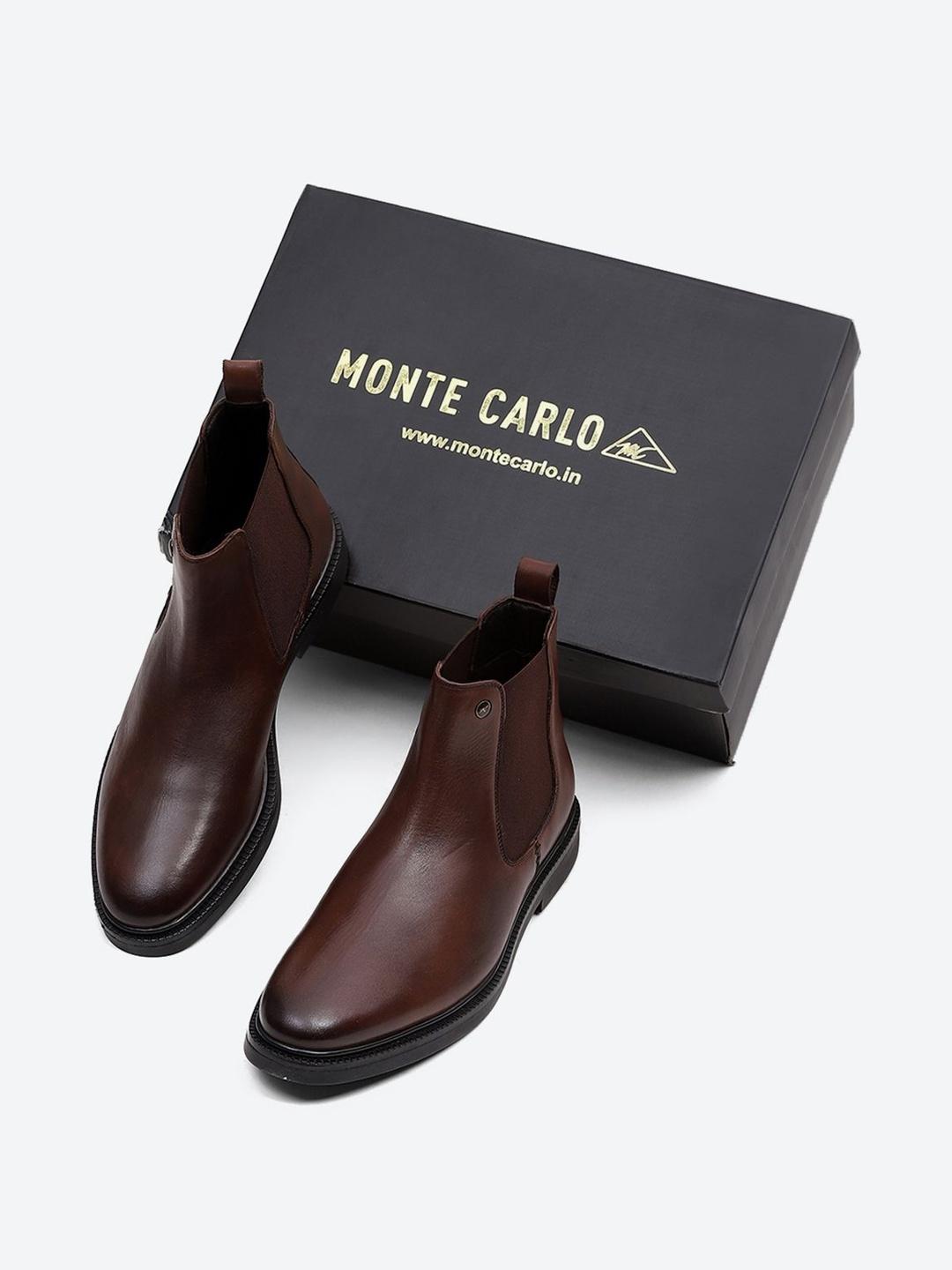 Monte Carlo Men Leather Round Toe Chelsea Boots - Image 1