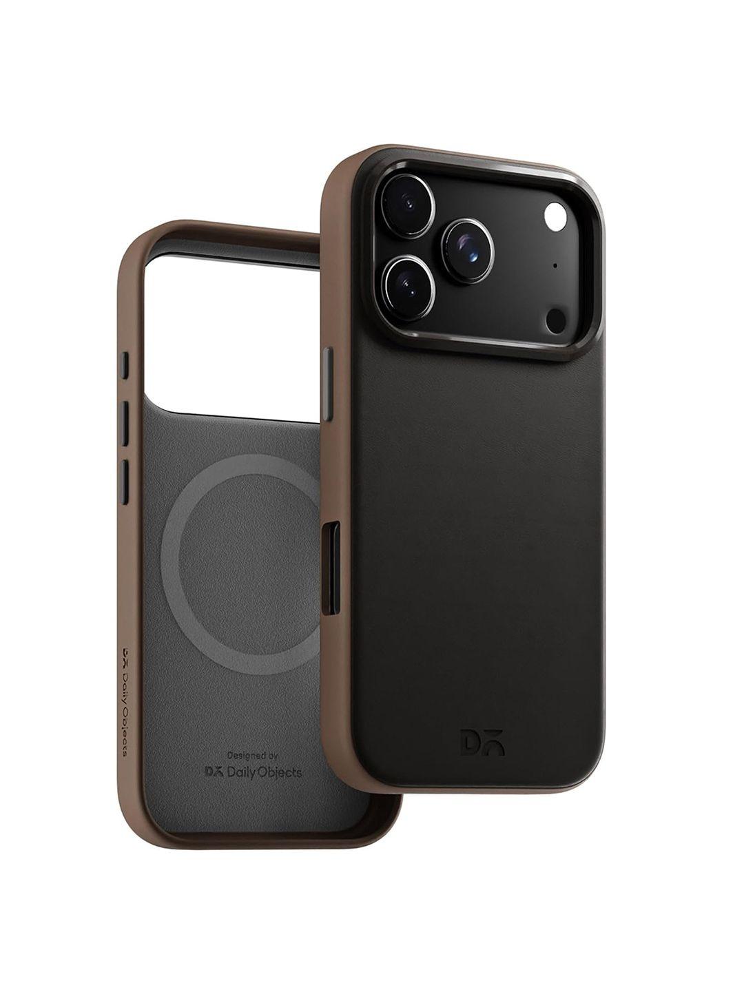 DailyObjects Black-Beige Leatherite MagSafe Phone Case Cover for iPhone 17 Pro Max - Image 1