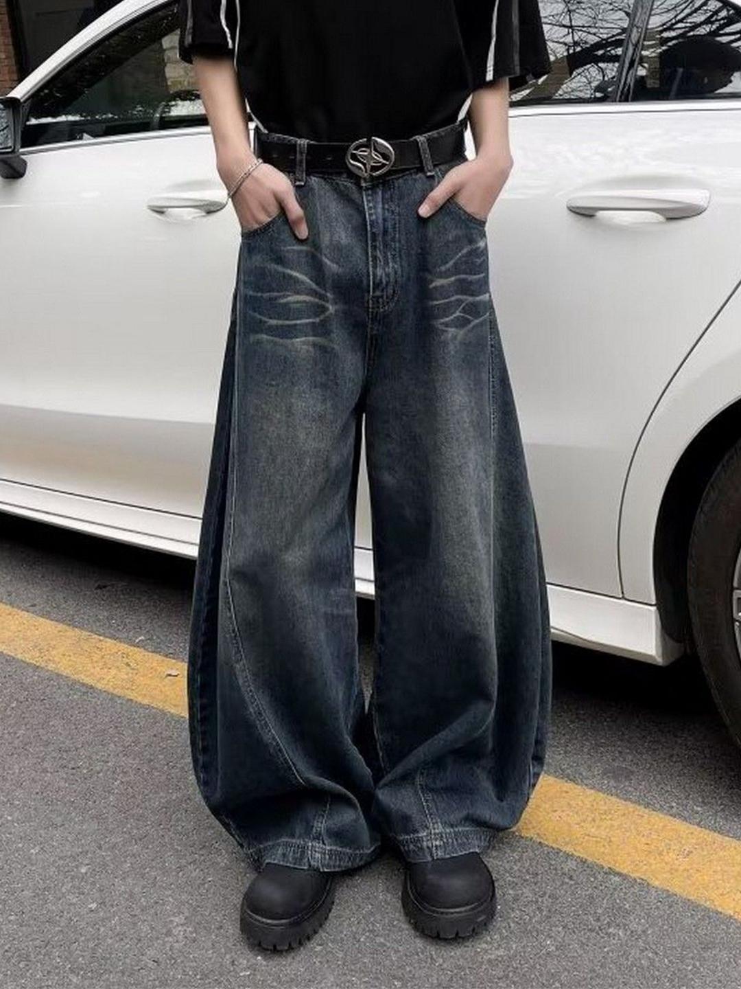 StyleCast Men Mid-Rise Baggy Fit Light Fade Jeans - Image 1