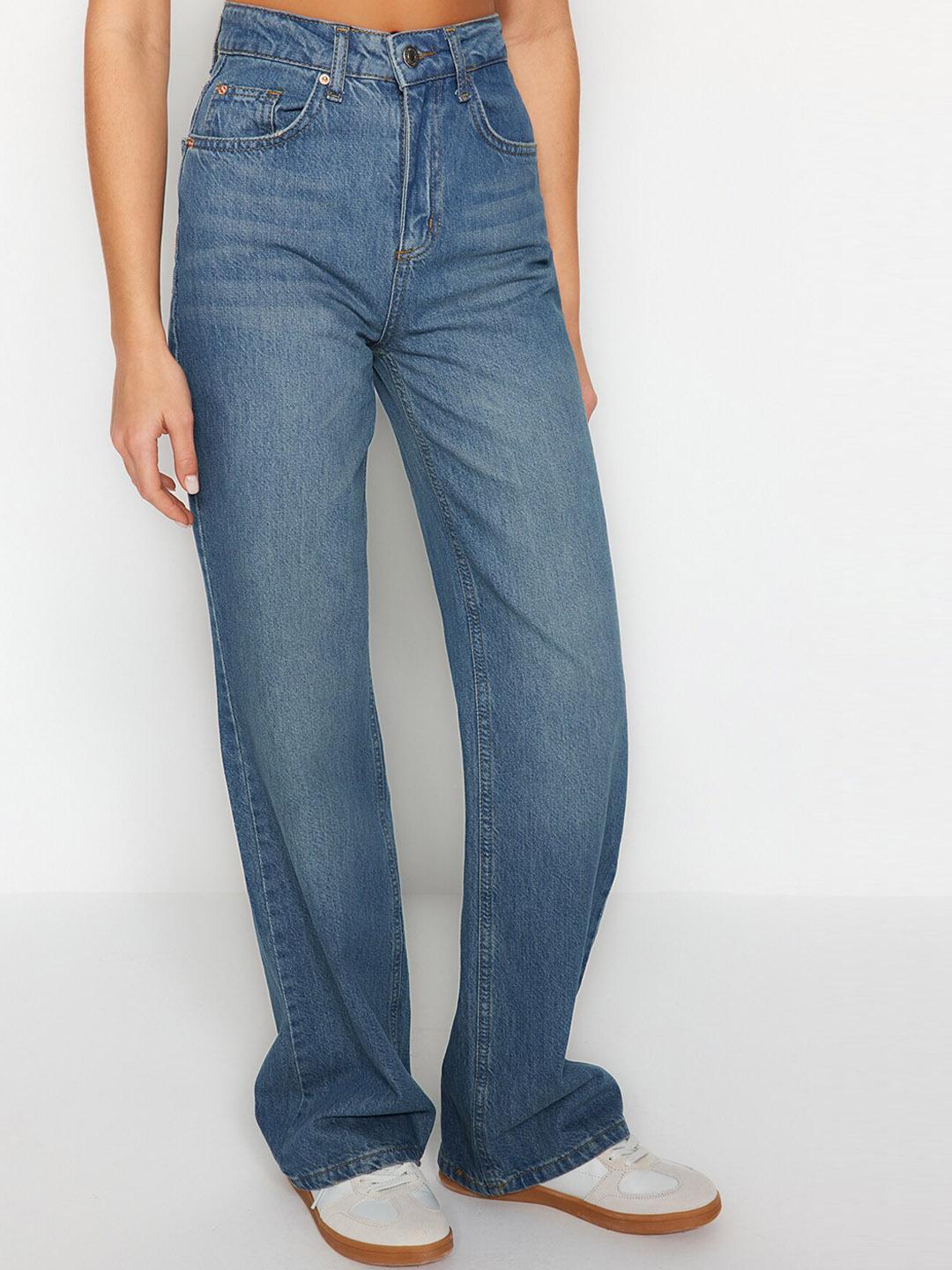 Trendyol women clean look high rise pure cotton jeans