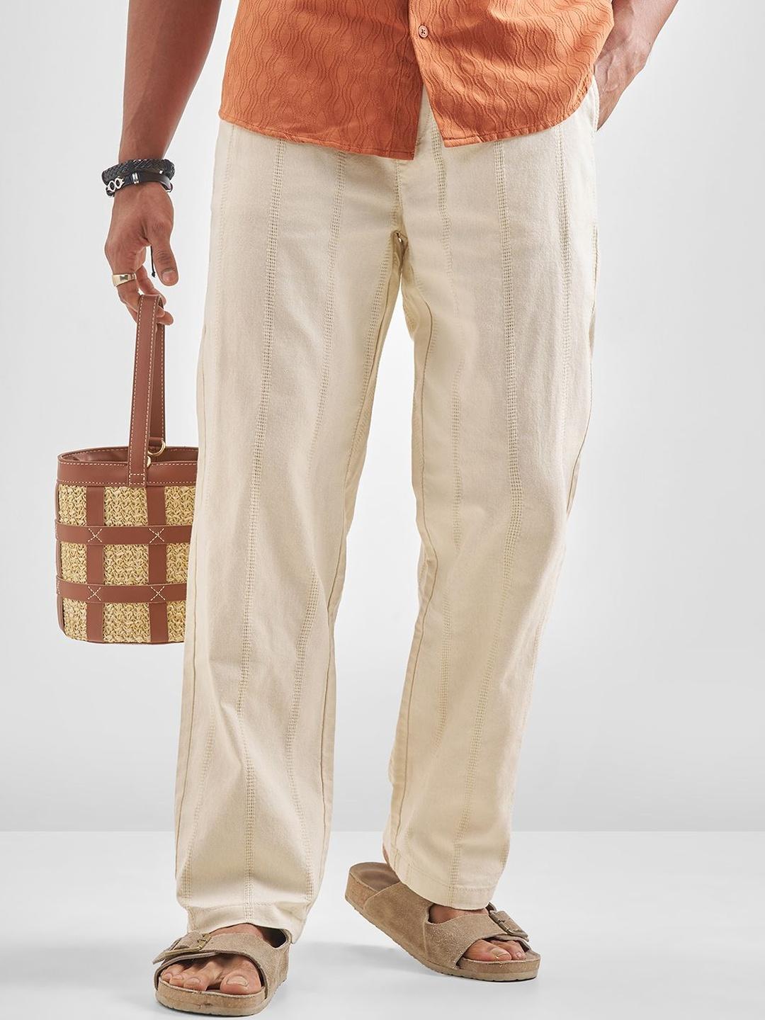 HIGHLANDER Men Mid-Rise Relaxed Fit Cotton Trousers - Image 1