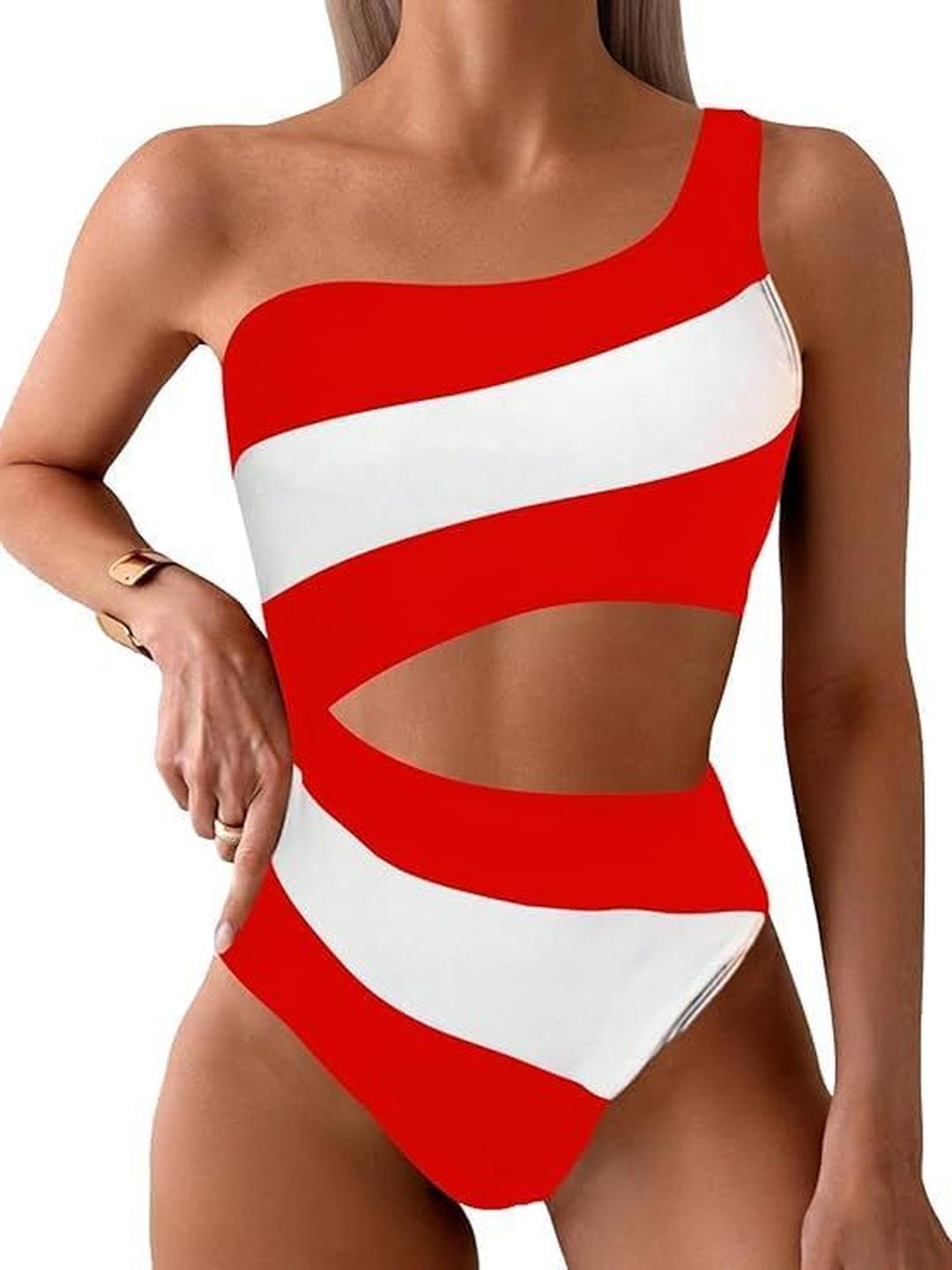 Buy BEACH RIOT Women Colourblocked One-Shoulder Sleeveless Cutout