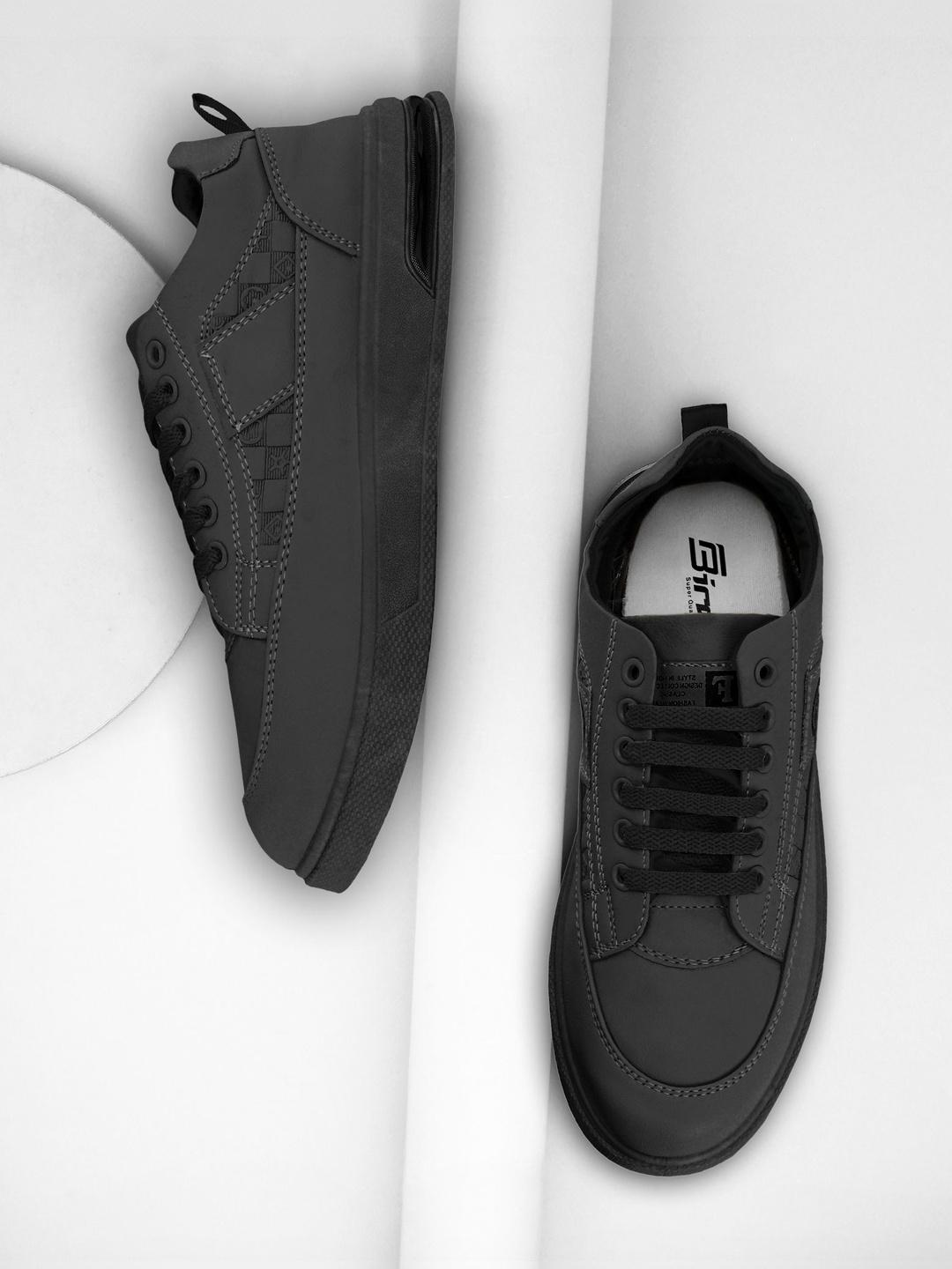 BIRDE Men Solid Lace-Ups Round Toe Sneakers