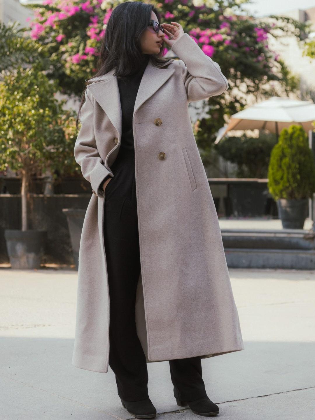 Buy JAVINISHKA Double-Breasted Ankle-Length Trench Coat - Coats