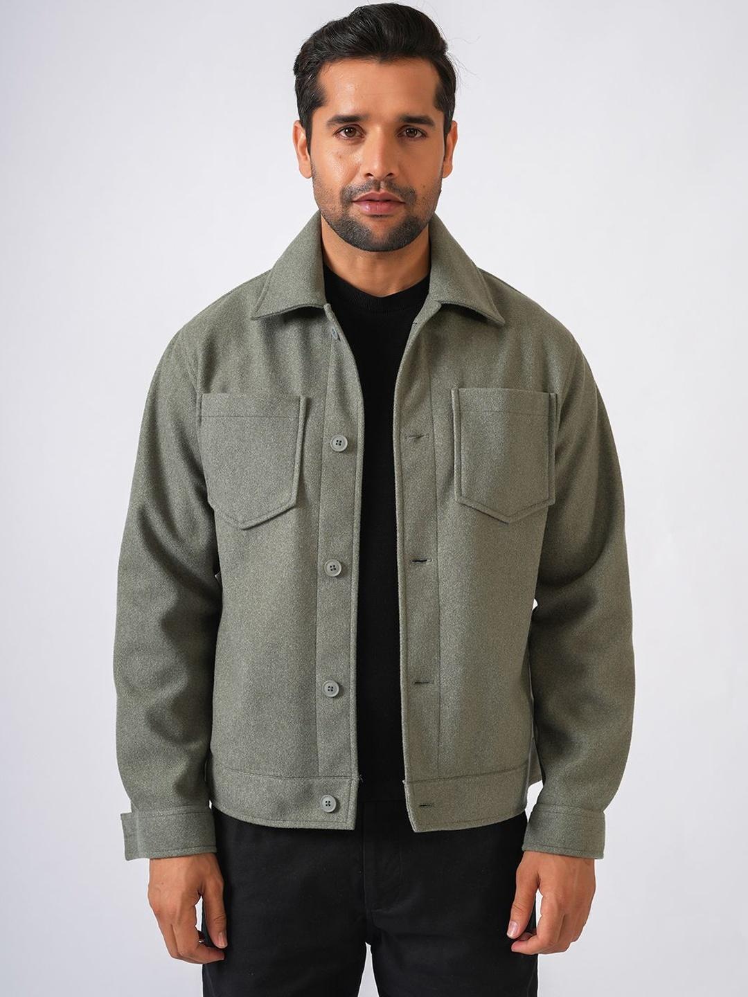 PERCH Pista Woolen Spread Collar Jacket - Image 1