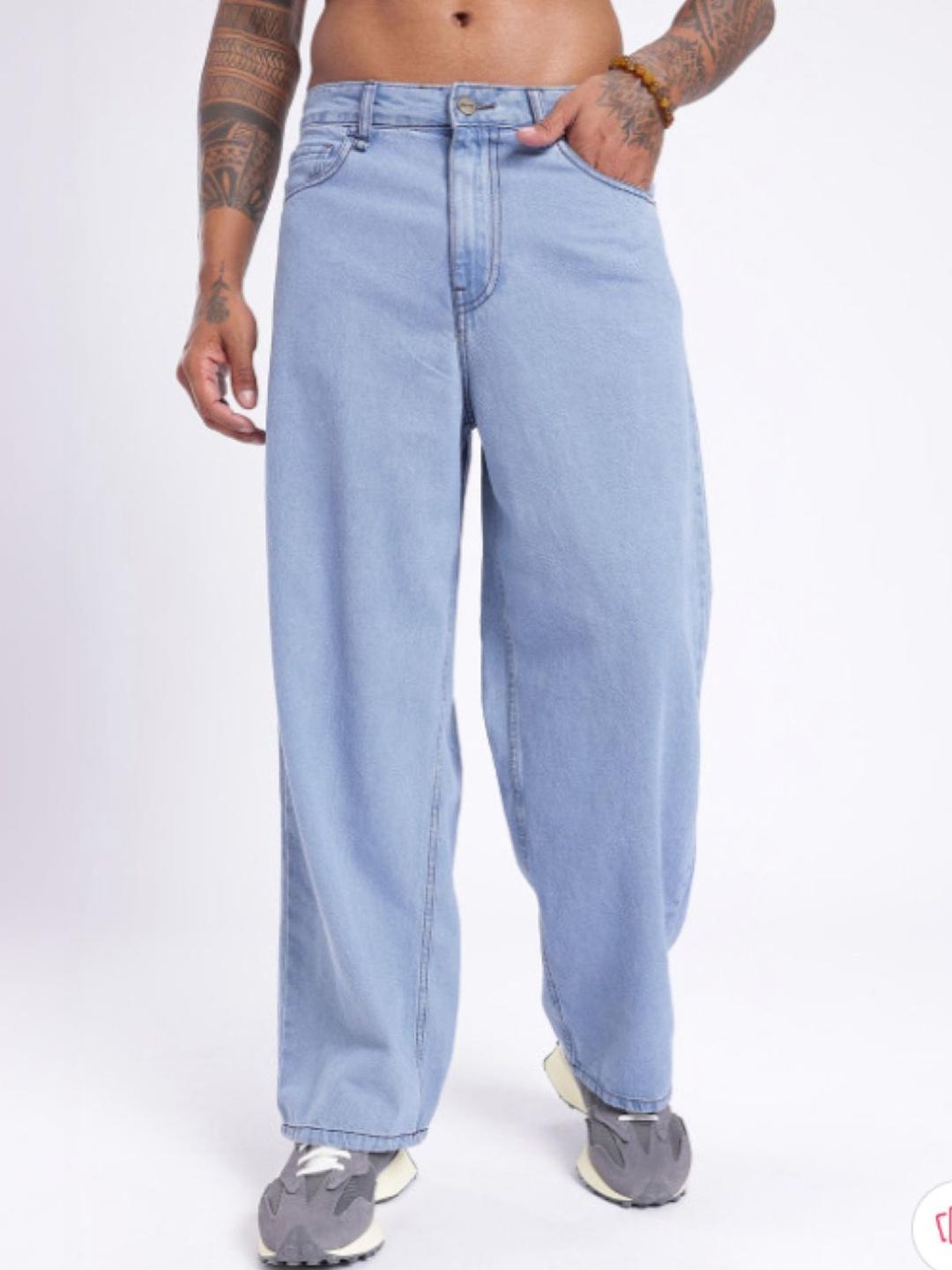 Buy SZN Men Classic Baggy Fit Mid-Rise Stretchable Denim Jeans